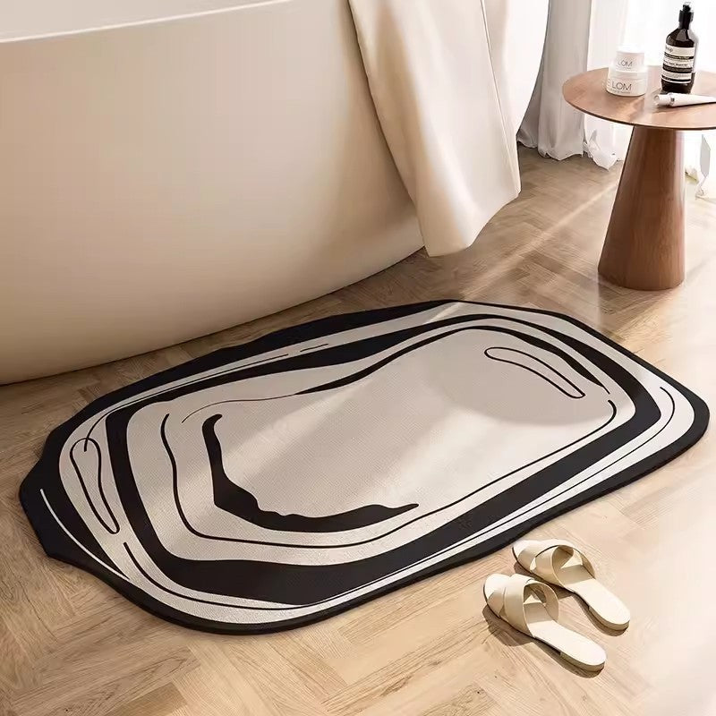 Nordic Abstract Diatom Ooze Bathroom Absorbent Mat