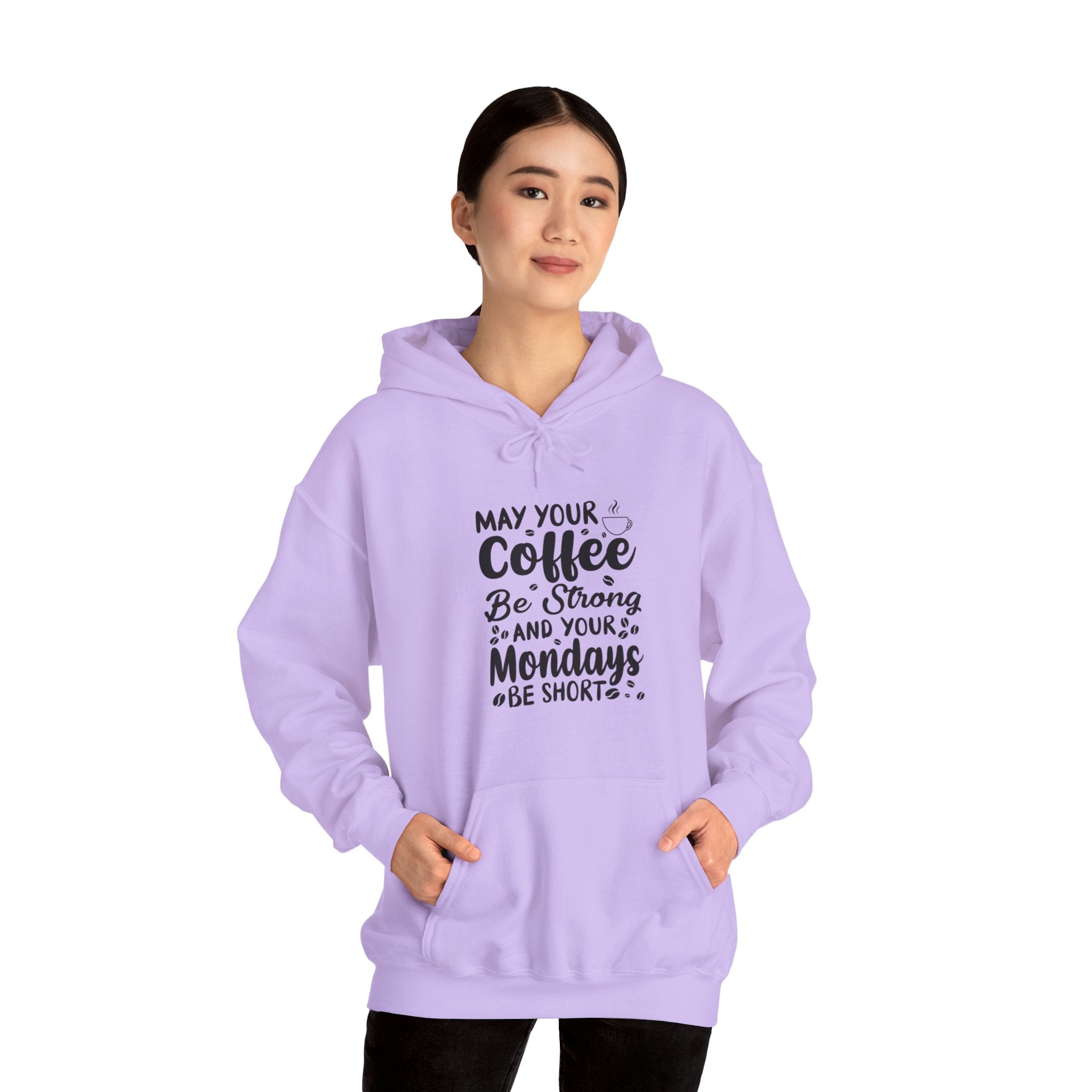 "MAY YOUR COFFEE BE STRONG AND YOUR MONDAYS BE SHORT" Unisex Heavy Blend™ Hooded Sweatshirt