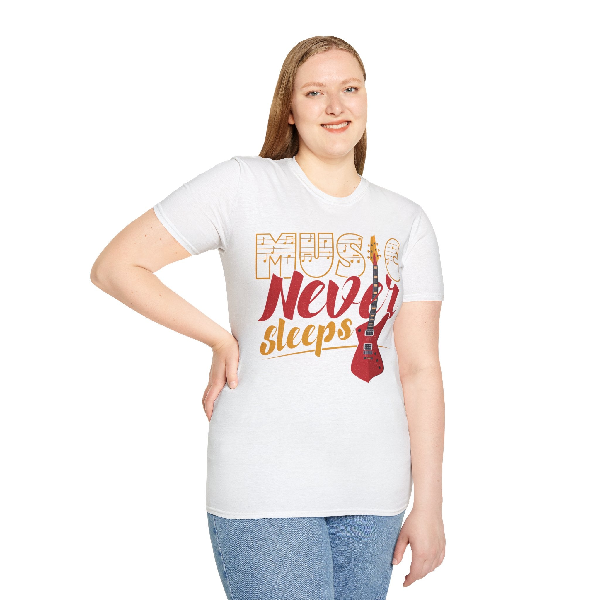 "Music Never Sleeps" Unisex Soft style T-Shirt