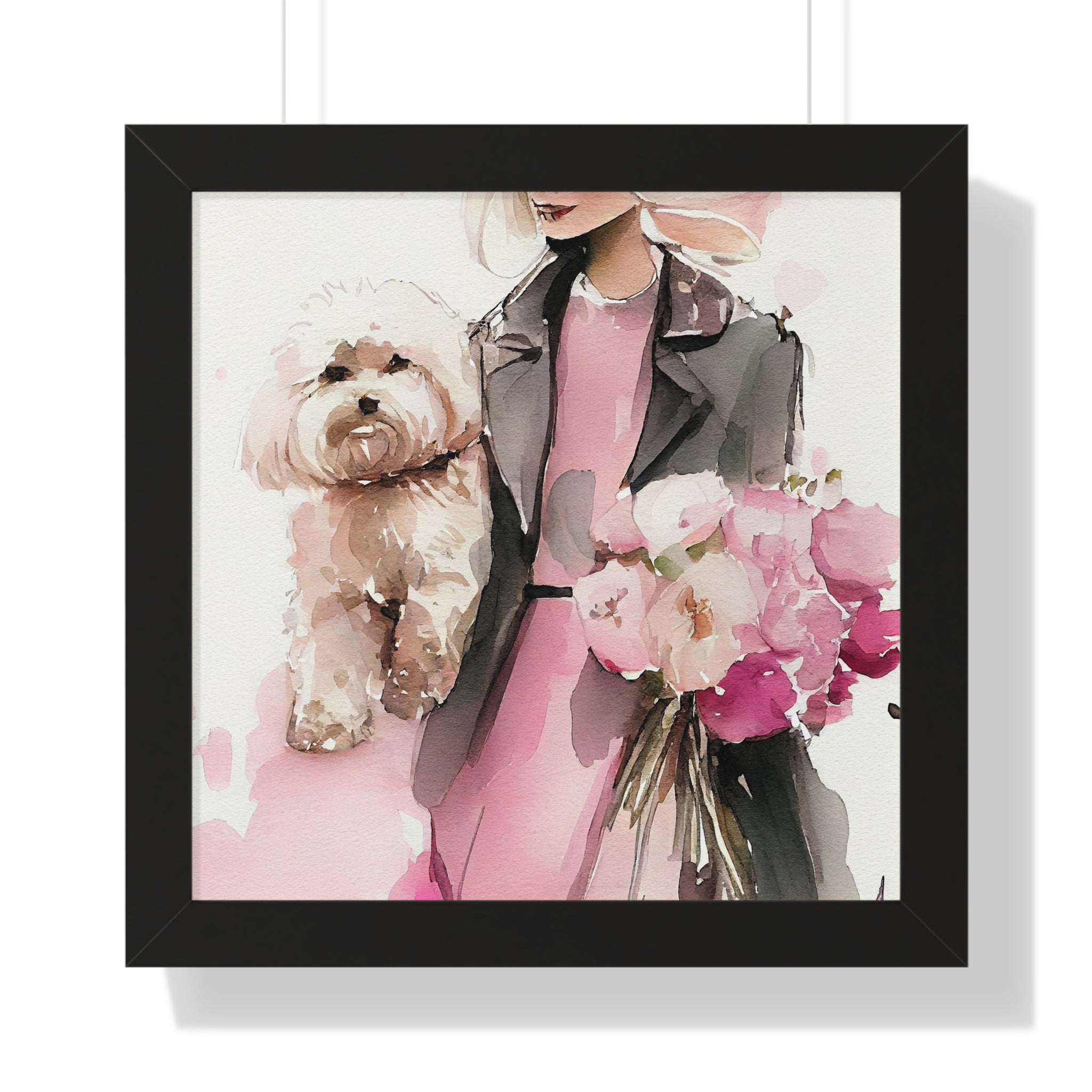 "BLONDE LADY MALTIPOO SUNGLASSES" Framed Vertical Poster