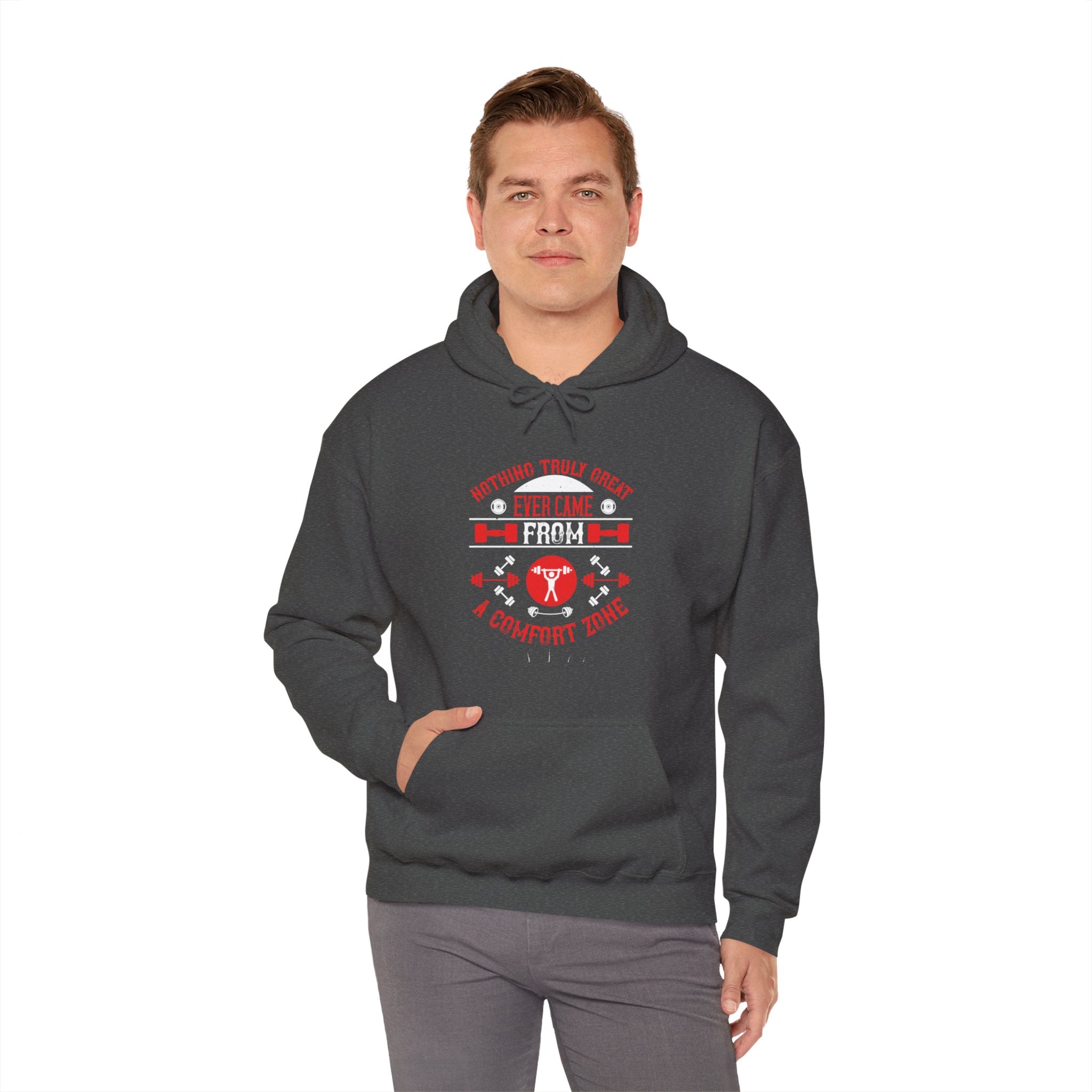 "Nothing Truly Great Ever Came From A Comfort Zone" Unisex Heavy Blend™ Hooded Sweatshirt