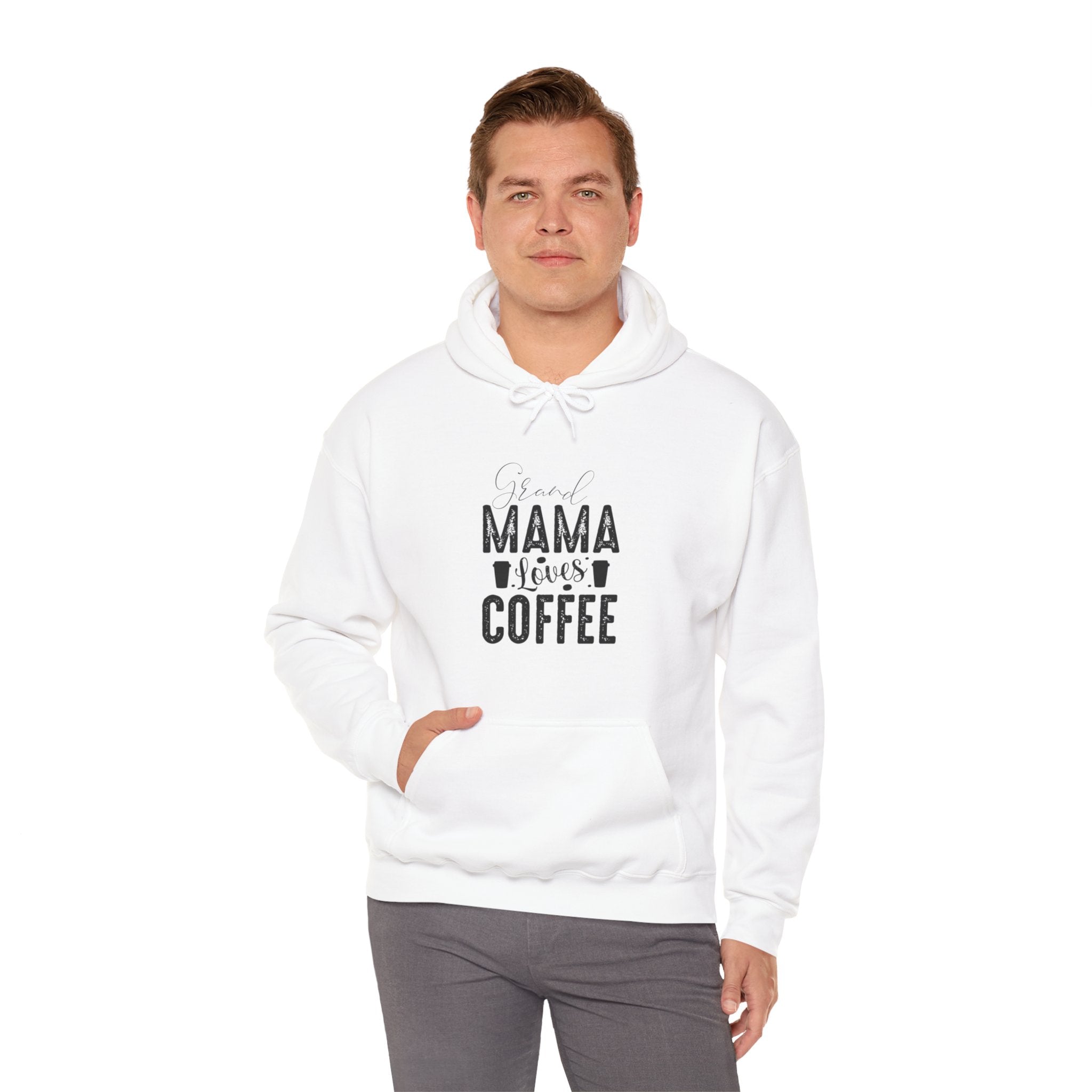 "GRAND MAMA LOVES COFFEE" Unisex Heavy Blend™ Hooded Sweatshirt