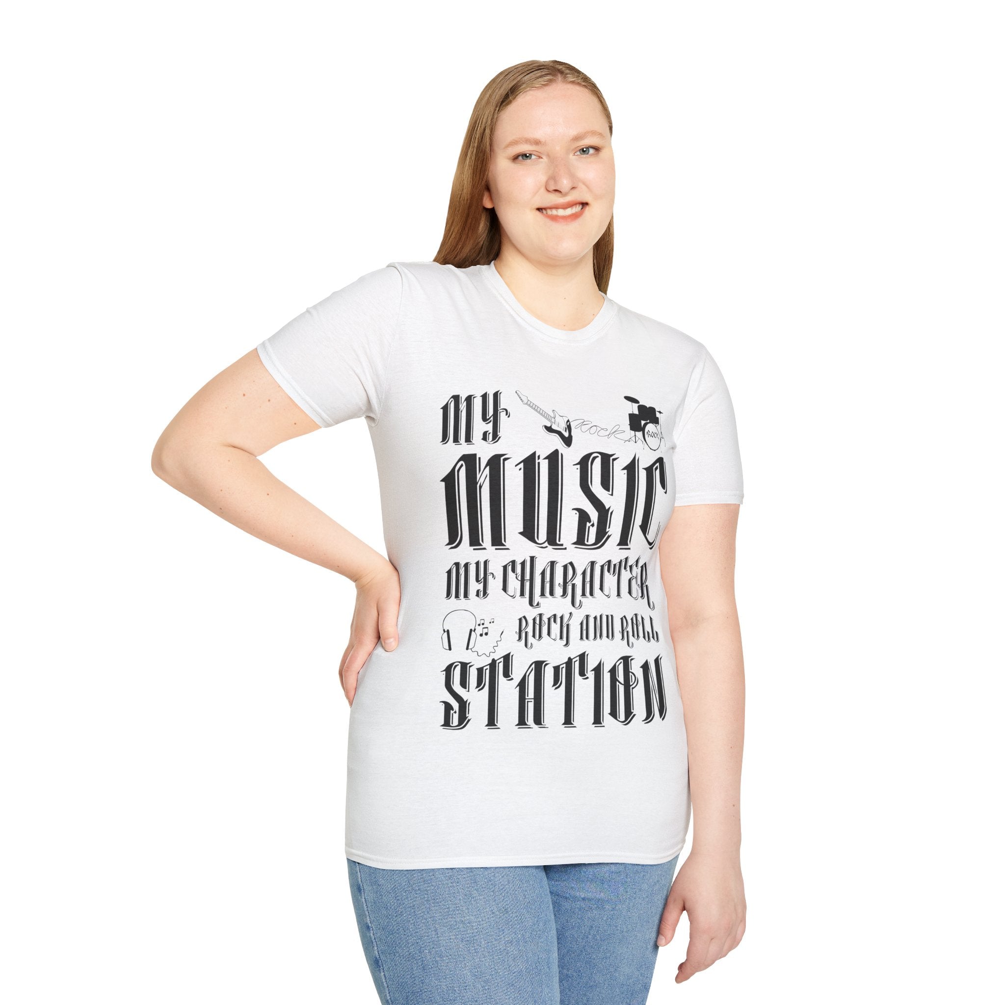 "My Music My Character Rock And Roll Station" Unisex Soft style T-Shirt