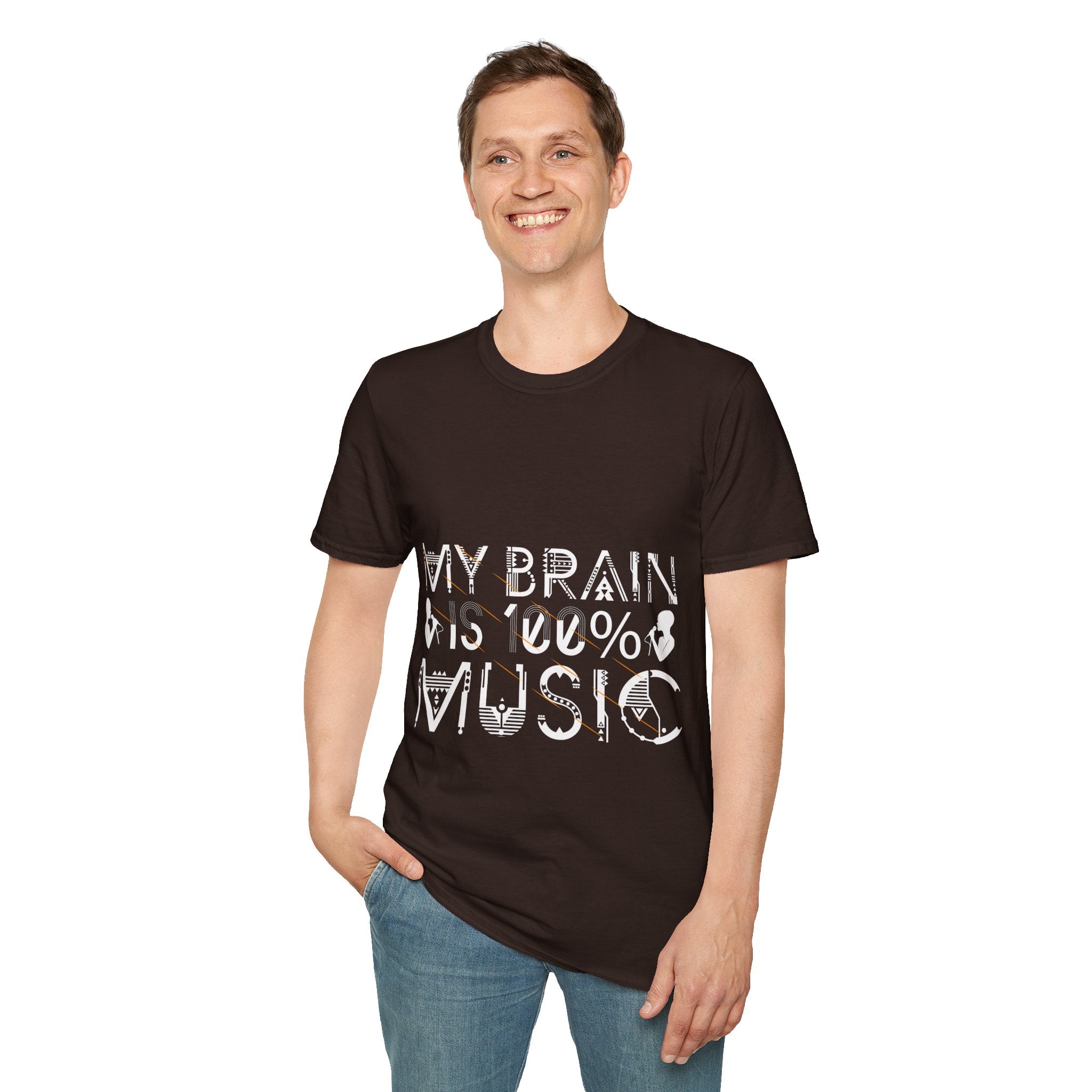 "My Brain Is 99% Music" Unisex Soft style T-Shirt