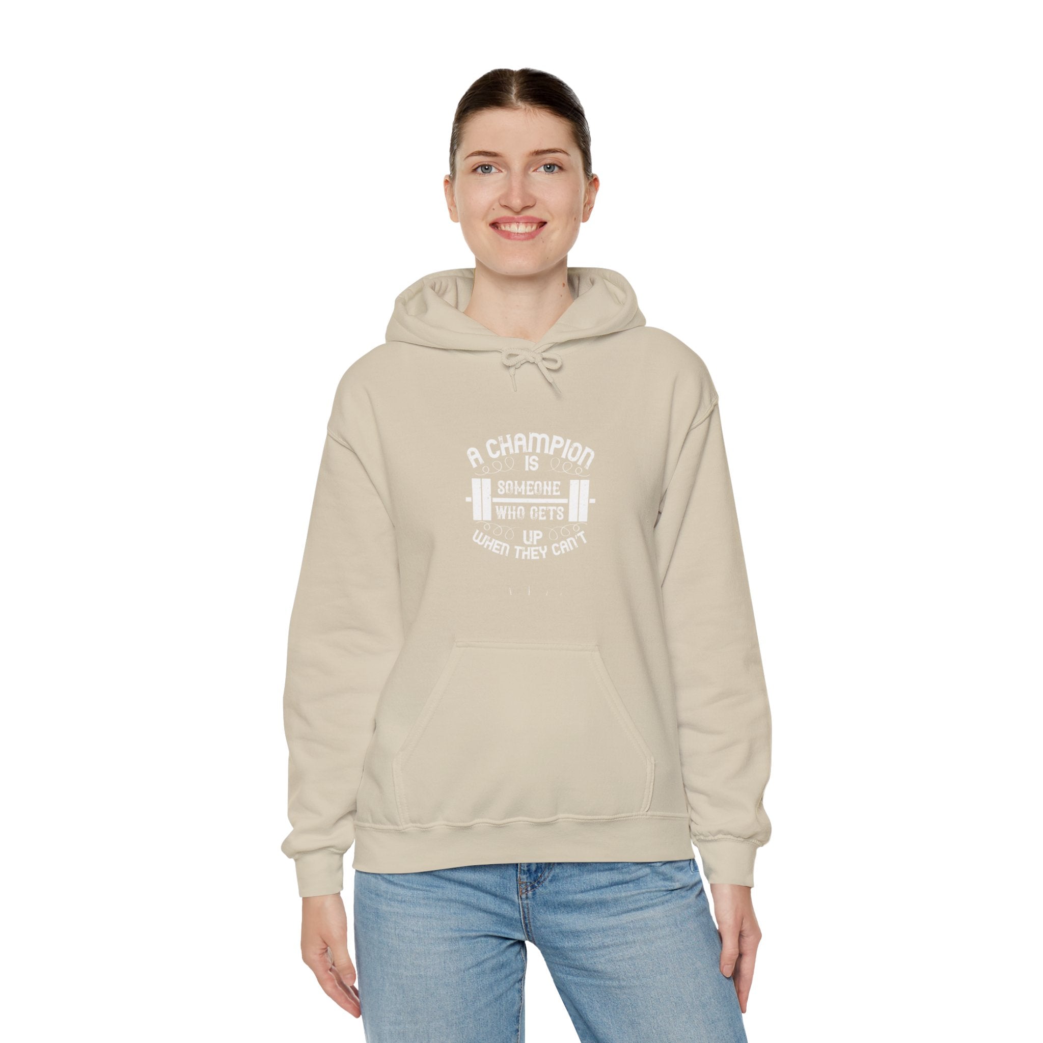 "A Champion Is Someone Who Gets Up When They Can't" Unisex Heavy Blend™ Hooded Sweatshirt