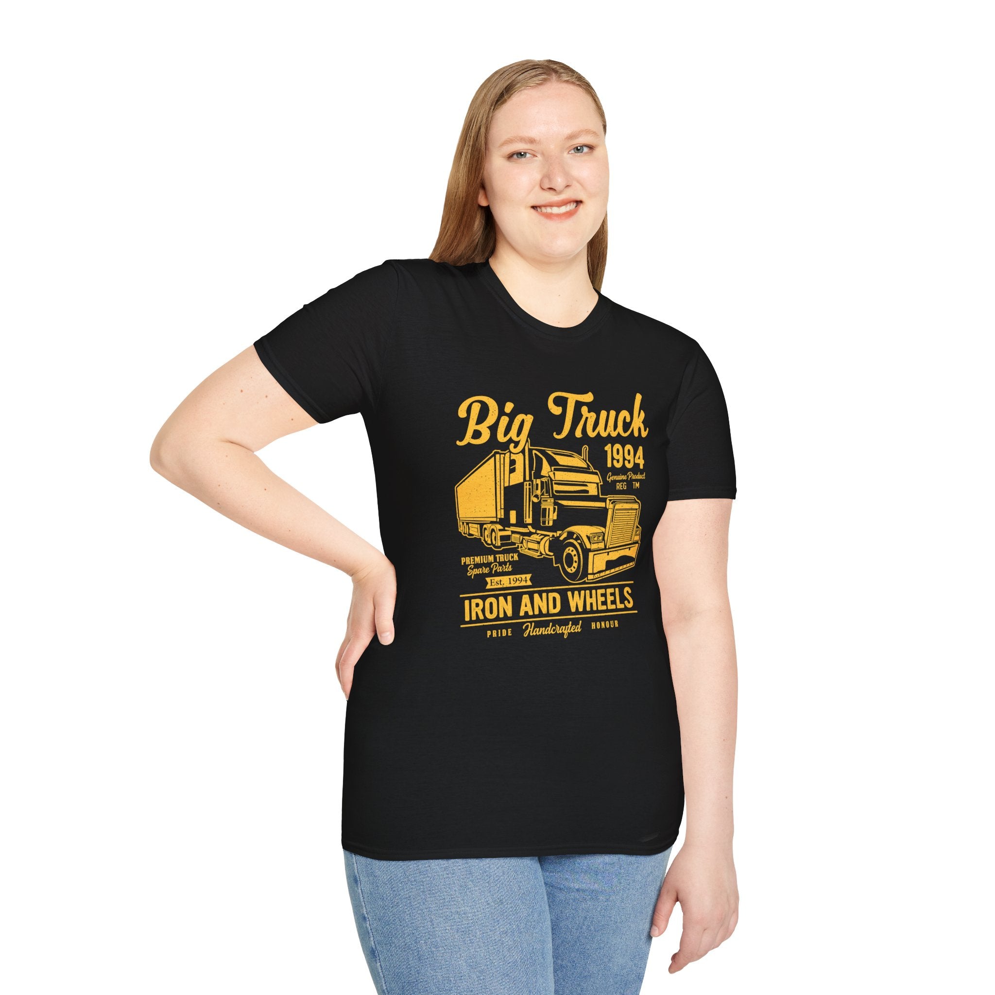 "BIG TRUCK IRON AND WHEELS" Unisex Soft style T-Shirt