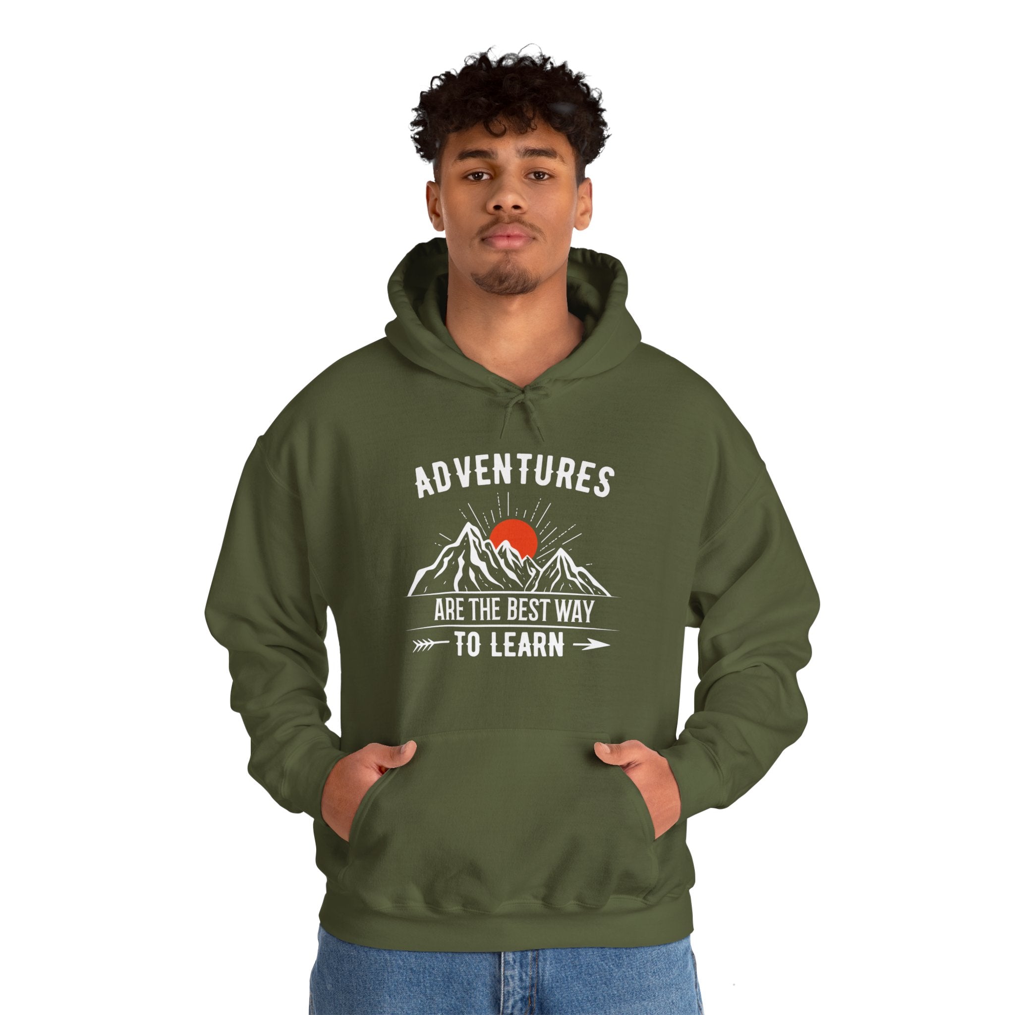 "Adventures Are The Best Way To Learn" Unisex Heavy Blend™ Hooded Sweatshirt