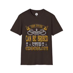 "THIS WITCH CAN BE BRIBED WITH CHOCOLATE" Unisex Soft style T-Shirt