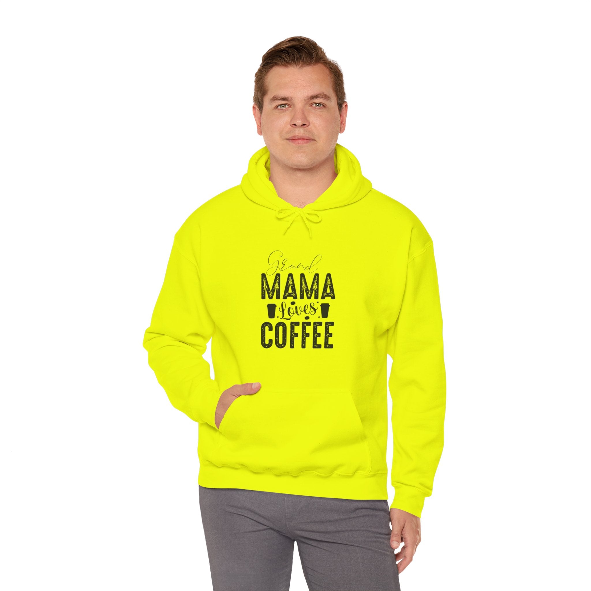 "GRAND MAMA LOVES COFFEE" Unisex Heavy Blend™ Hooded Sweatshirt