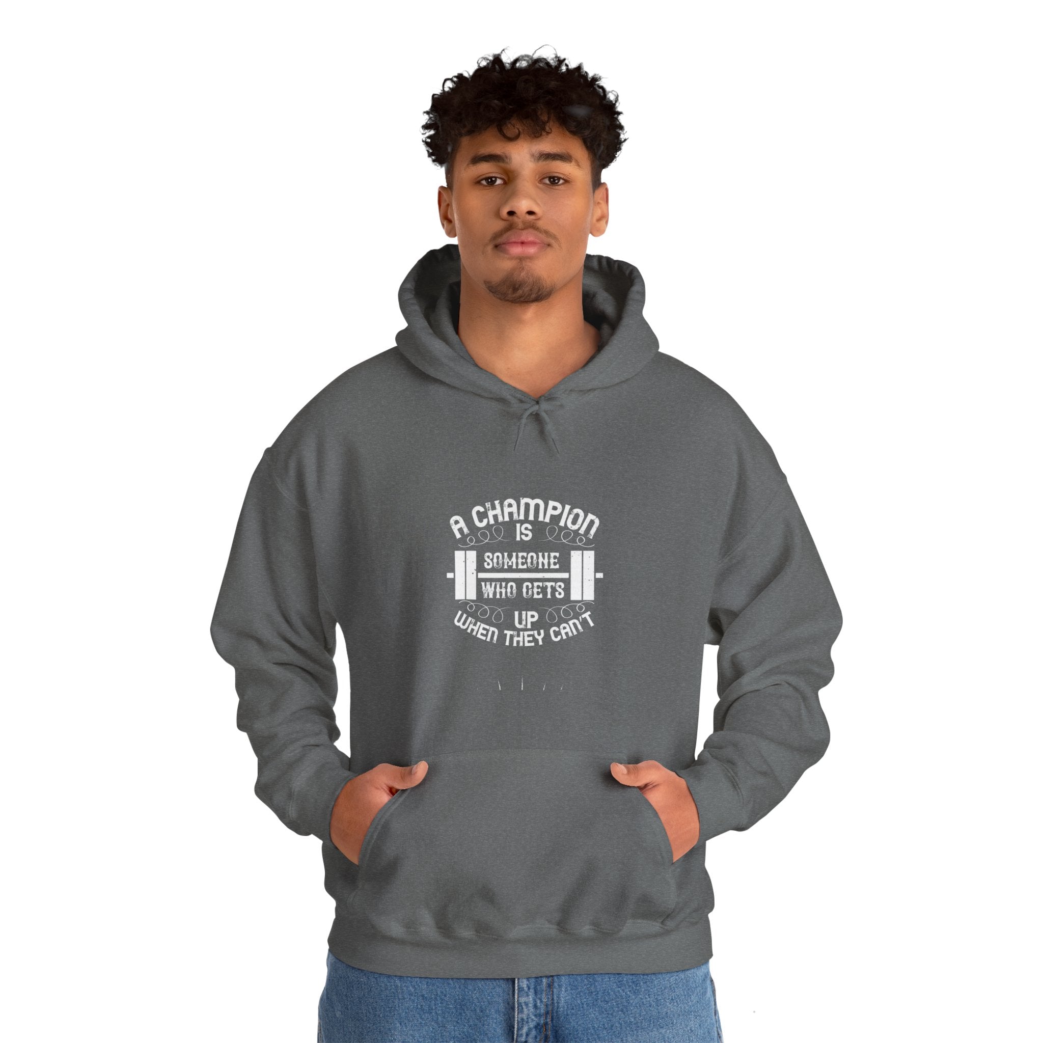 "A Champion Is Someone Who Gets Up When They Can't" Unisex Heavy Blend™ Hooded Sweatshirt