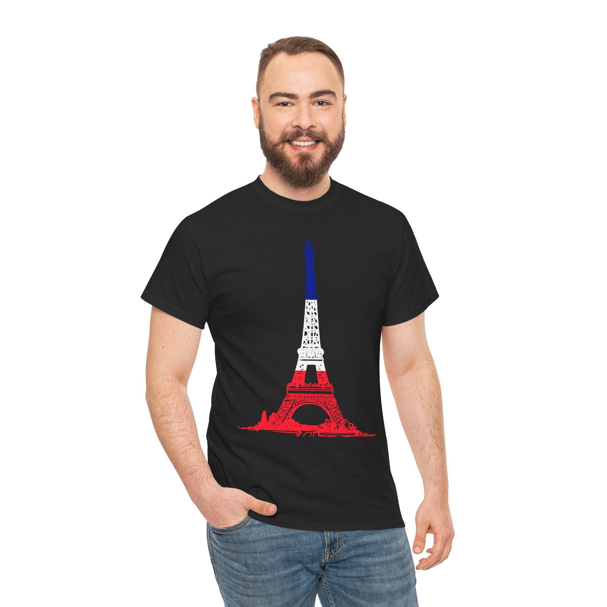 Eiffel Tower Unisex Heavy Cotton Tee