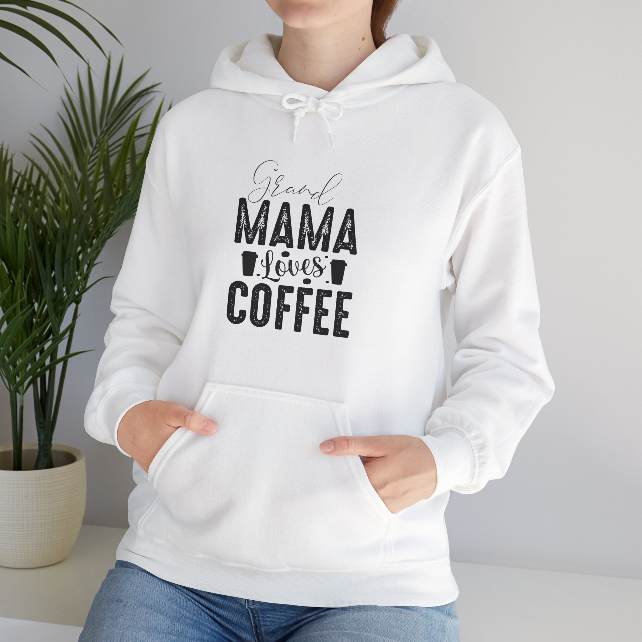 "GRAND MAMA LOVES COFFEE" Unisex Heavy Blend™ Hooded Sweatshirt