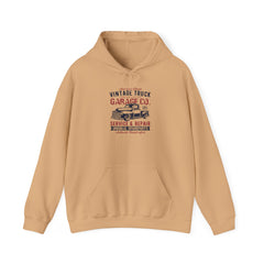 "AMERICAN CLASSIC VINTAGE TRUCK ESTABLISHED SINCE 1938 GARAGE CO. SERVICE & REPAIR ORIGINAL SPARE PARTS AUTHENTIC HANDCRAFTED" Unisex Heavy Blend™ Hooded Sweatshirt