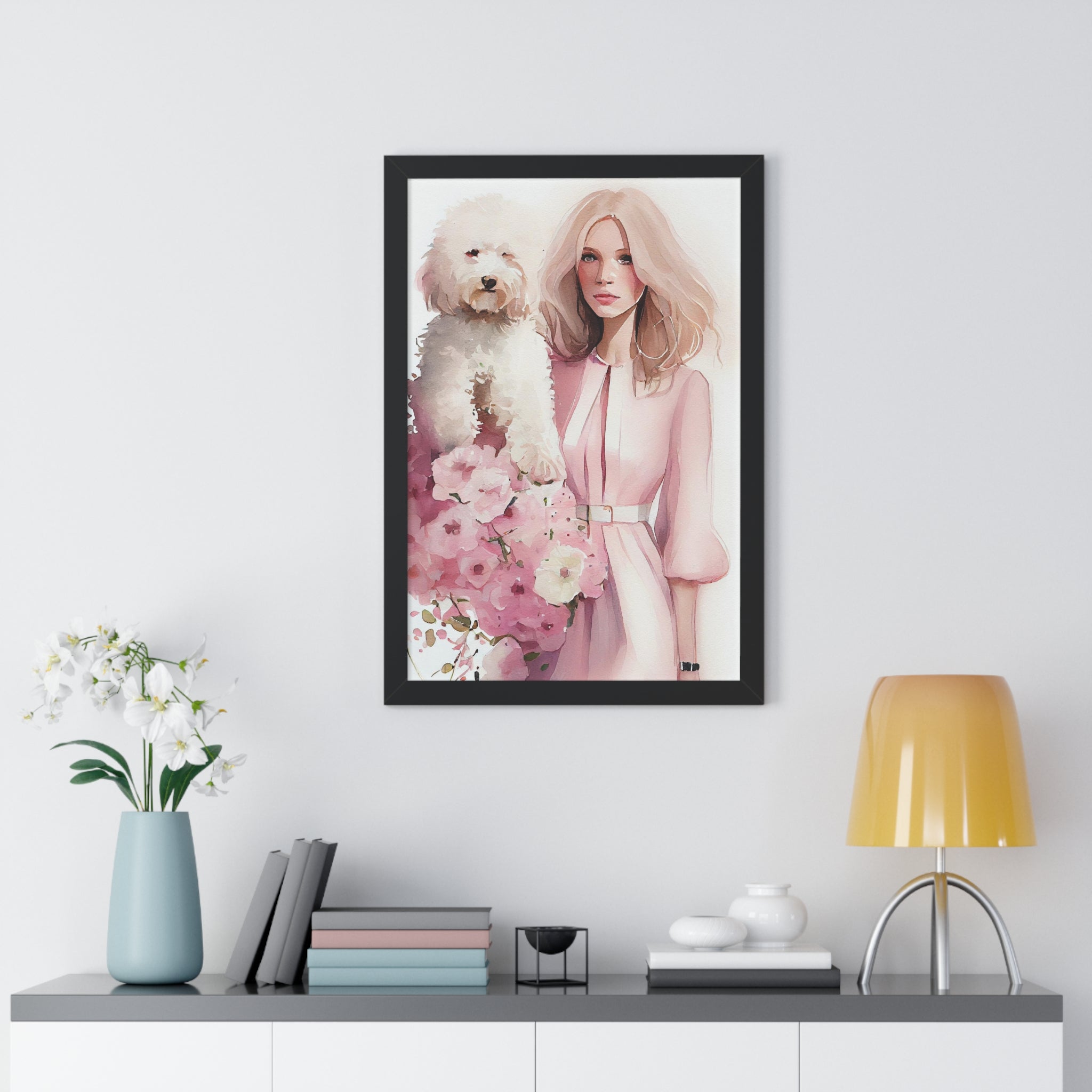 "BLONDE LADY MATIPOO" Framed Vertical Poster