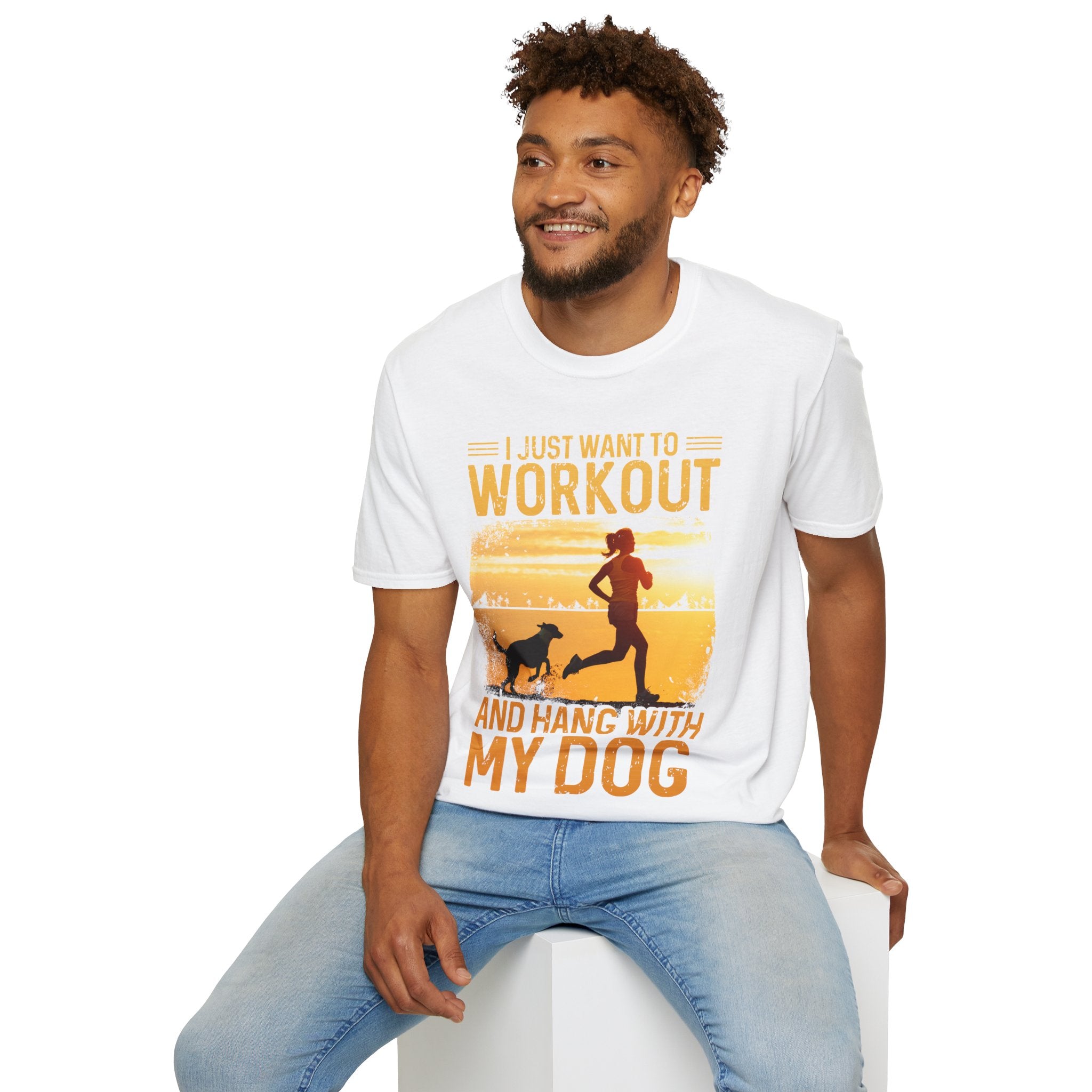 "I Just Want To Workout And Hang With My Dog" Unisex Soft style T-Shirt