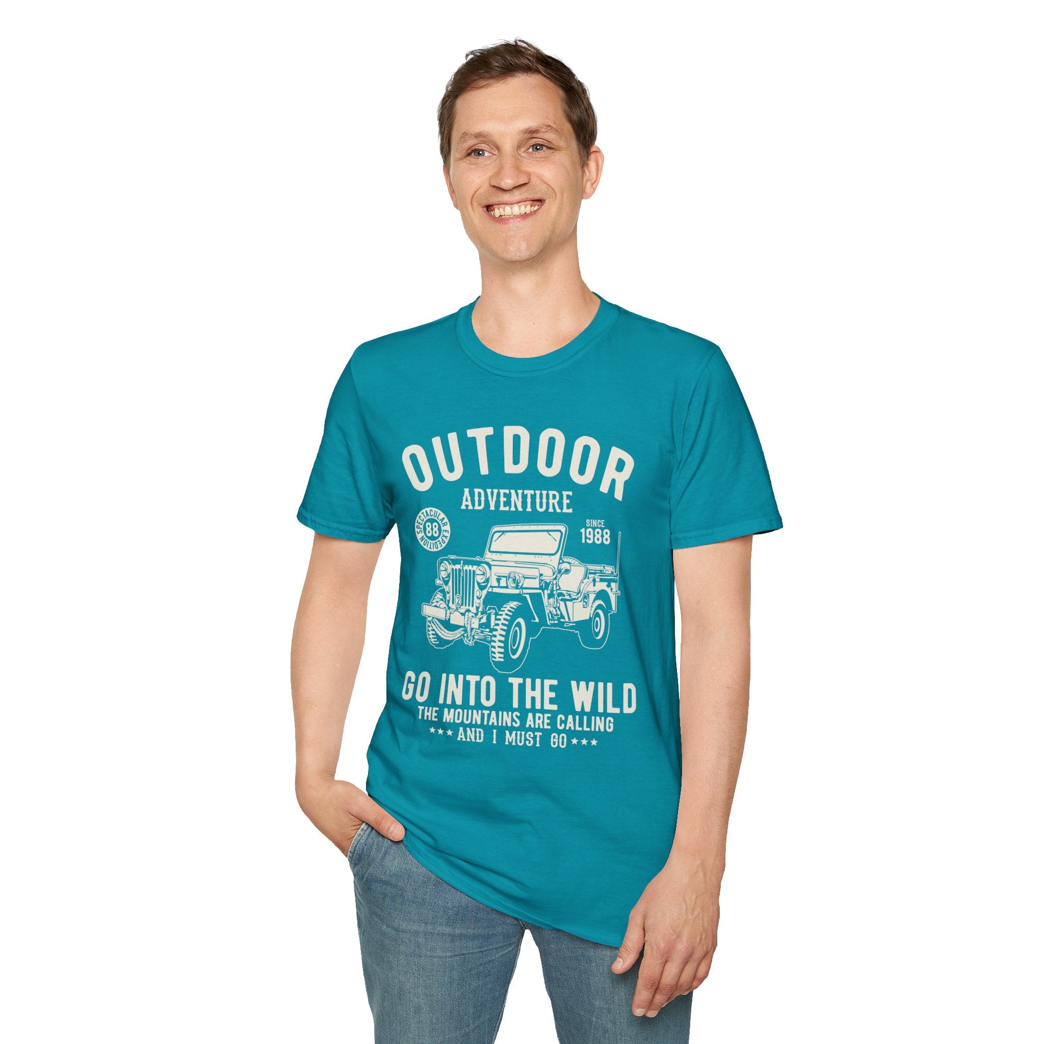 "OUTDOOR ADVENTURE GO INTO WILD" Unisex Soft style T-Shirt