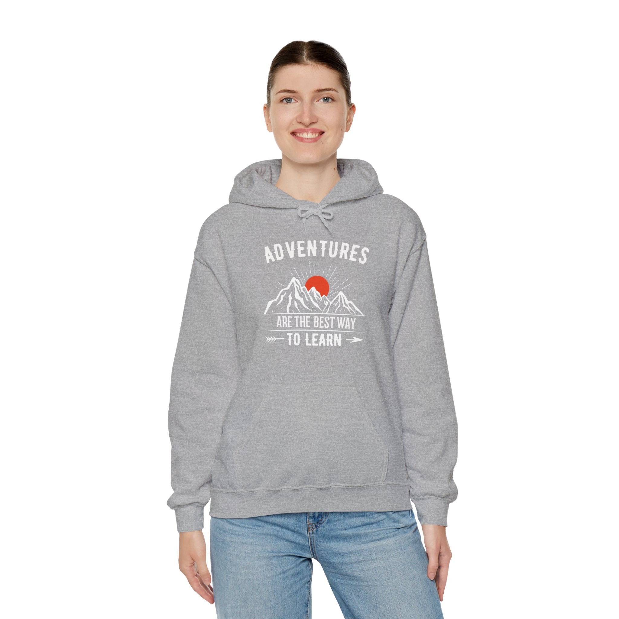 "Adventures Are The Best Way To Learn" Unisex Heavy Blend™ Hooded Sweatshirt