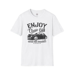 "ENJOY CLASSIC CAR VINTAGE RIDE COMMUNITY AIR-COOLED" Unisex Soft style T-Shirt