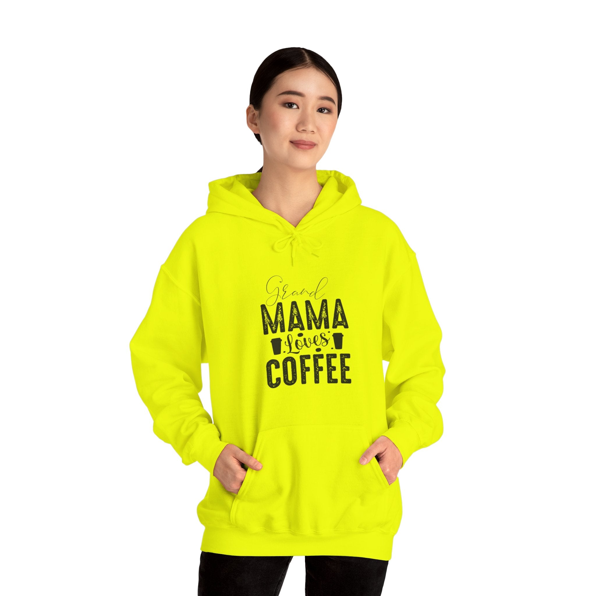 "GRAND MAMA LOVES COFFEE" Unisex Heavy Blend™ Hooded Sweatshirt