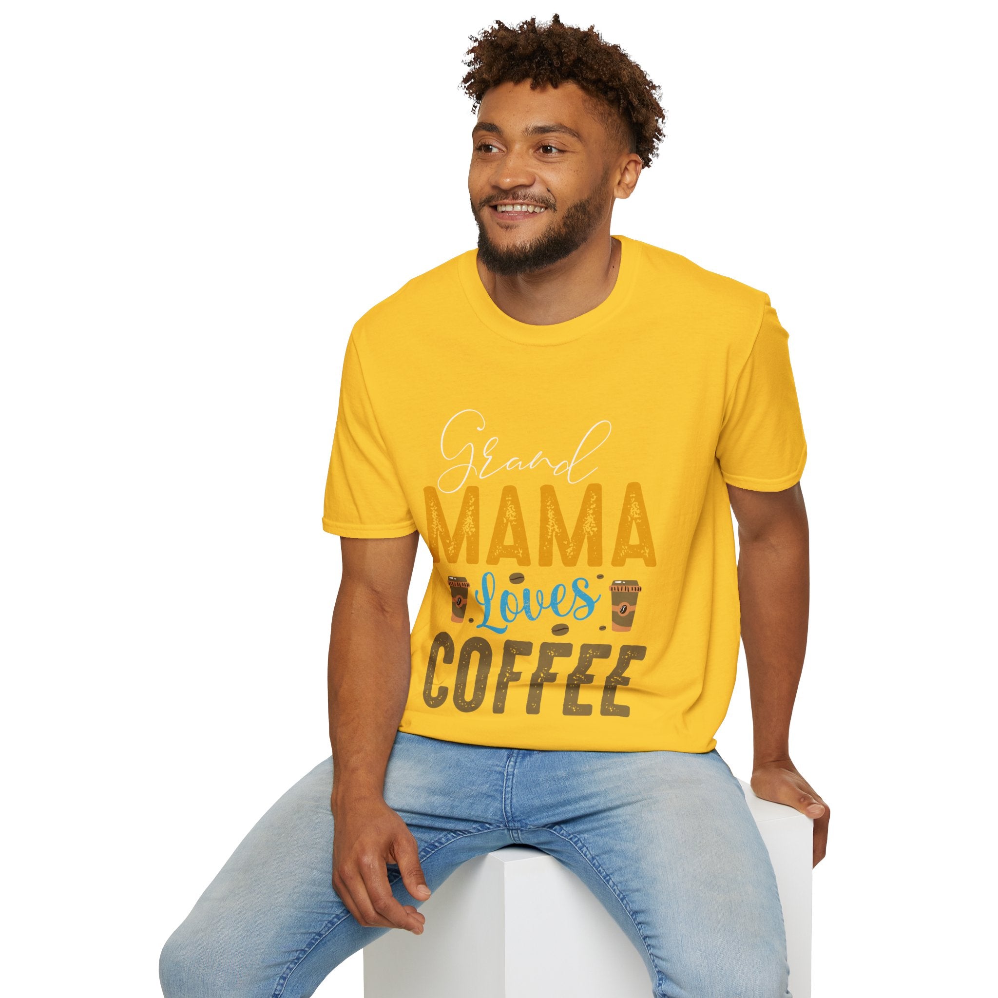 "GRAND MAMA LOVES COFFEE" Unisex Soft style T-Shirt