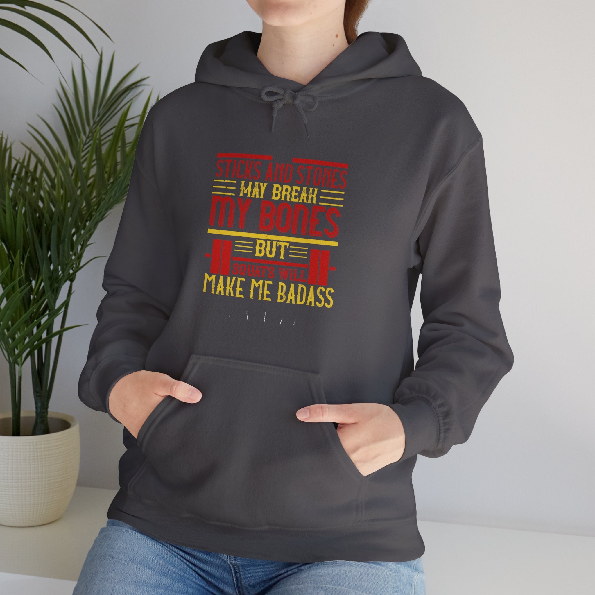 "Squats Will Make Me Badass"  Unisex Heavy Blend™ Hooded Sweatshirt