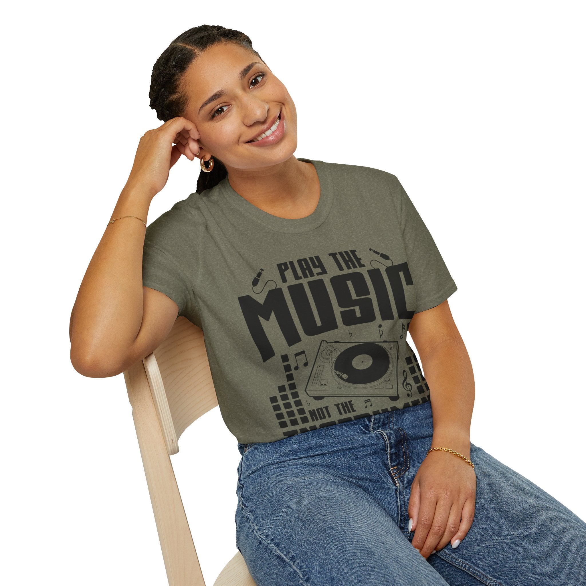 "Play The Music Not The Instrument"  Unisex Soft style T-Shirt