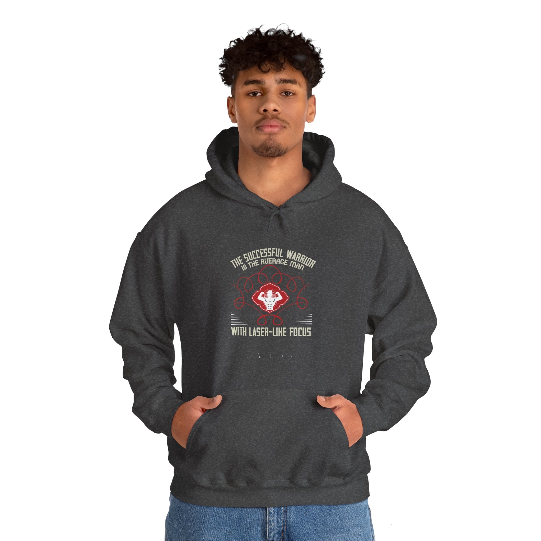 "The successful warrior is the average man, with laser-like focus" Unisex Heavy Blend™ Hooded Sweatshirt