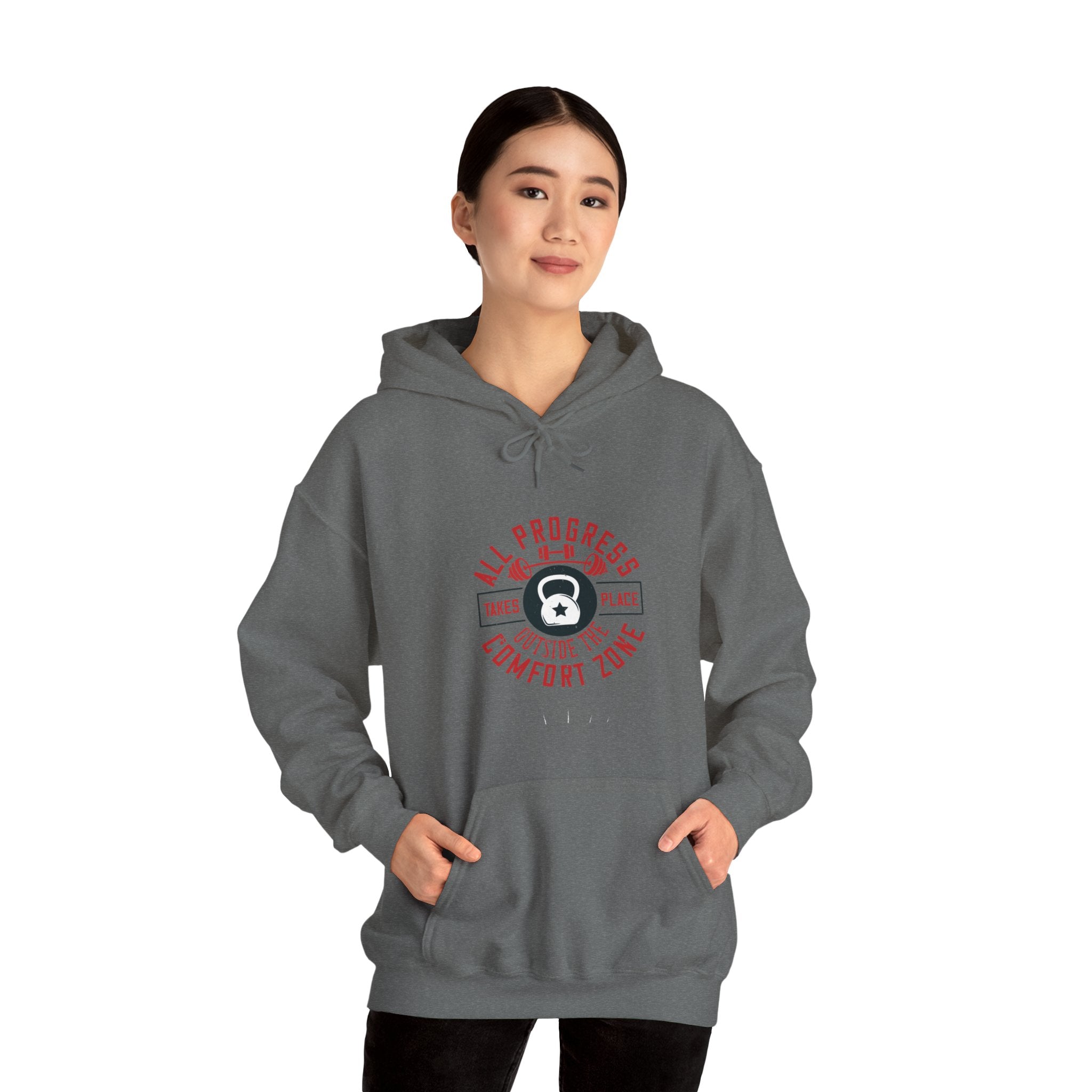 "All ProgressTakes Place Outside Of Comfort Zone" Unisex Heavy Blend™ Hooded Sweatshirt