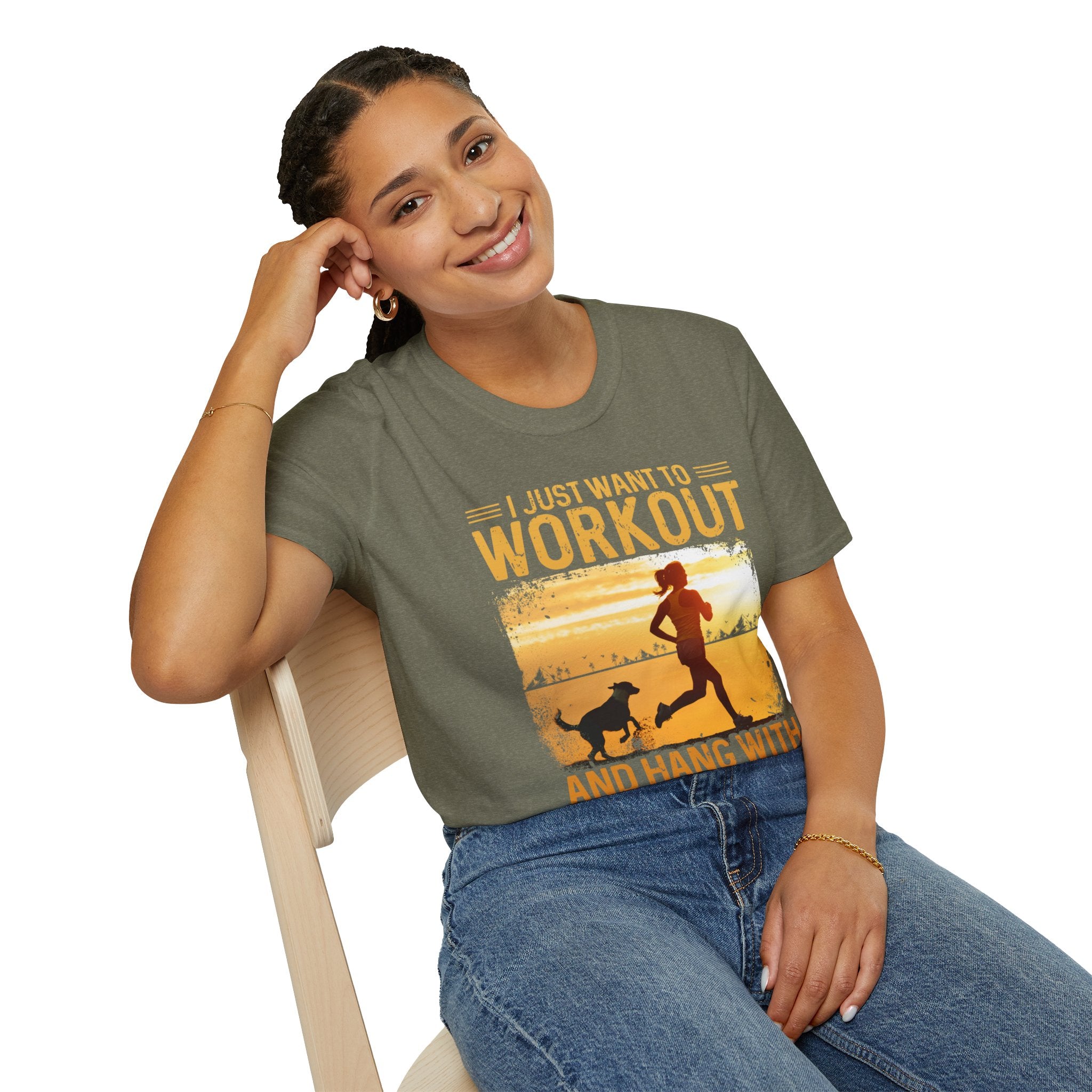 "I Just Want To Workout And Hang With My Dog" Unisex Soft style T-Shirt