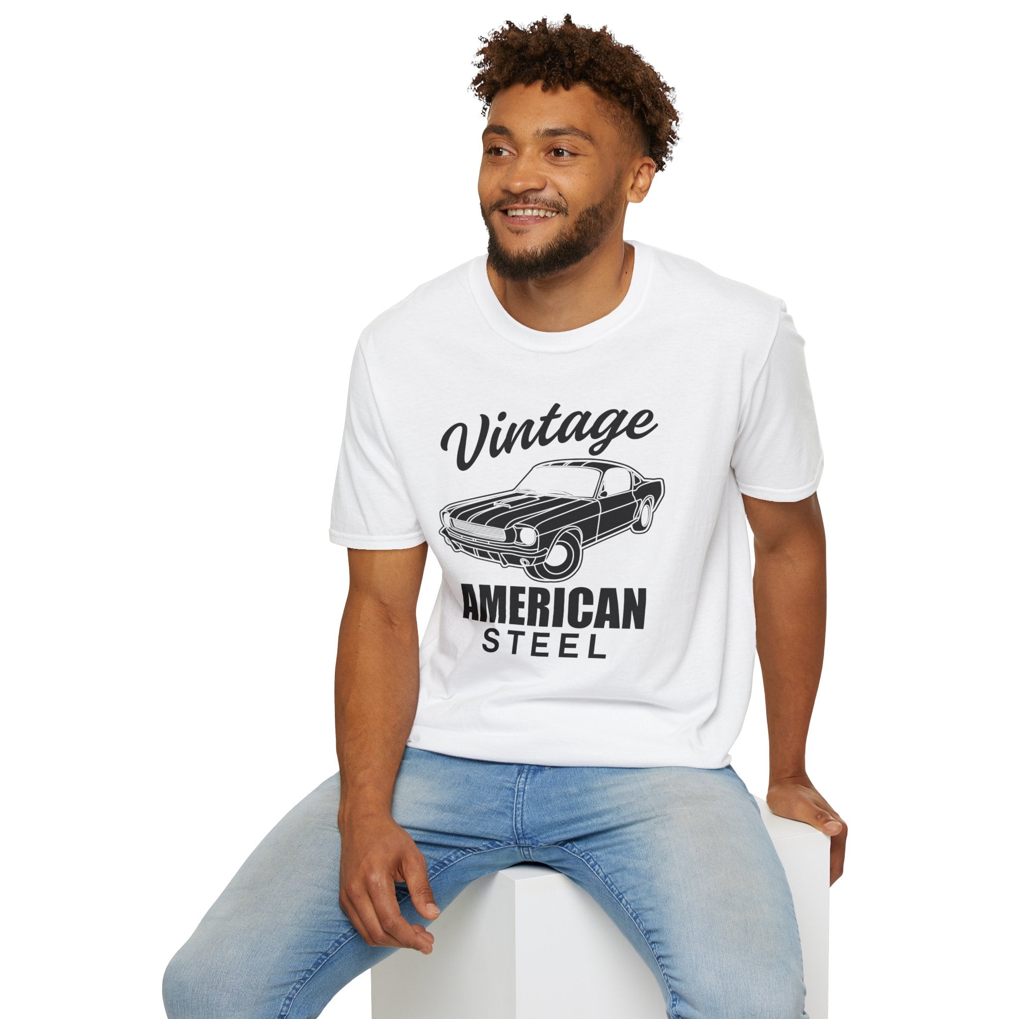 "VINTAGE AMERICAN STEEL" Unisex Soft style T-Shirt