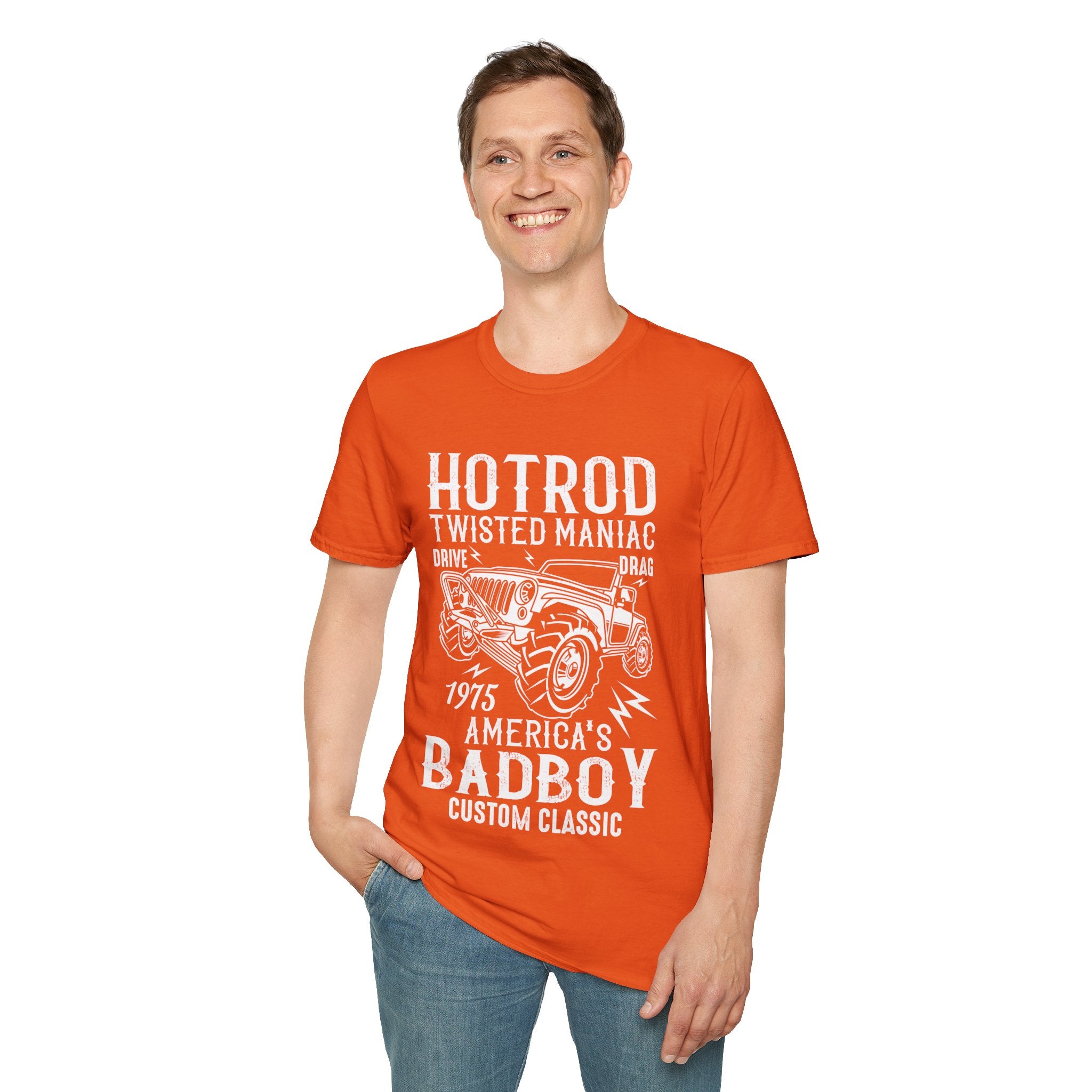 "HOTROD TWISTED MANIAC AMERICA'S BADBOY CUSTOM CLASSIC" Unisex Soft style T-Shirt