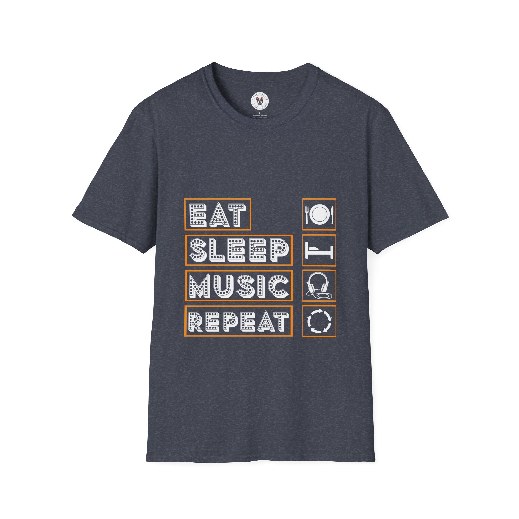 "Eat Sleep Music Repeat" Unisex Soft style T-Shirt