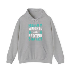 "Heavy Weights And Proteins Shakes" Unisex Heavy Blend™ Hooded Sweatshirt