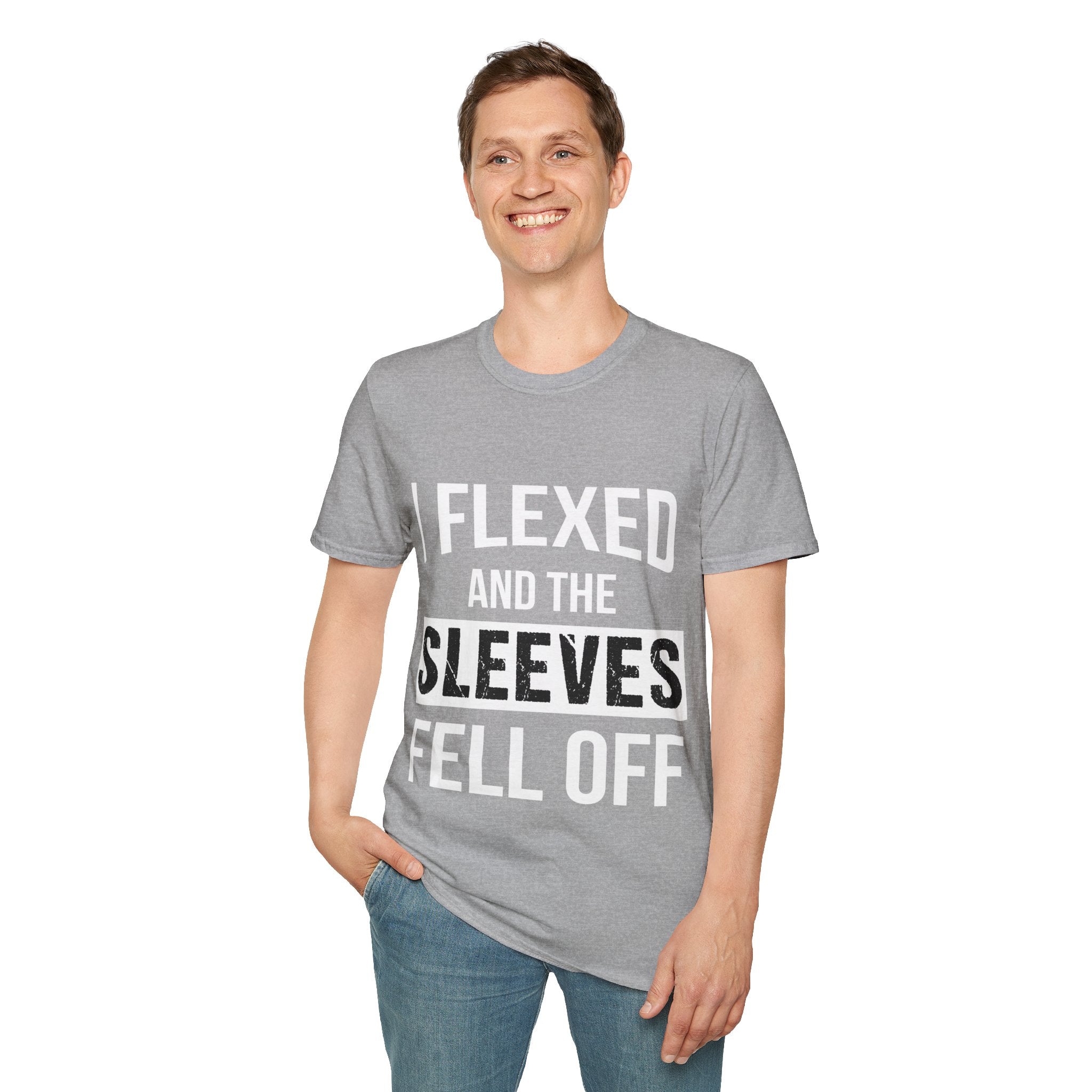 "I Flexed And The Sleeves Fell Off" Unisex Soft Style T-Shirt