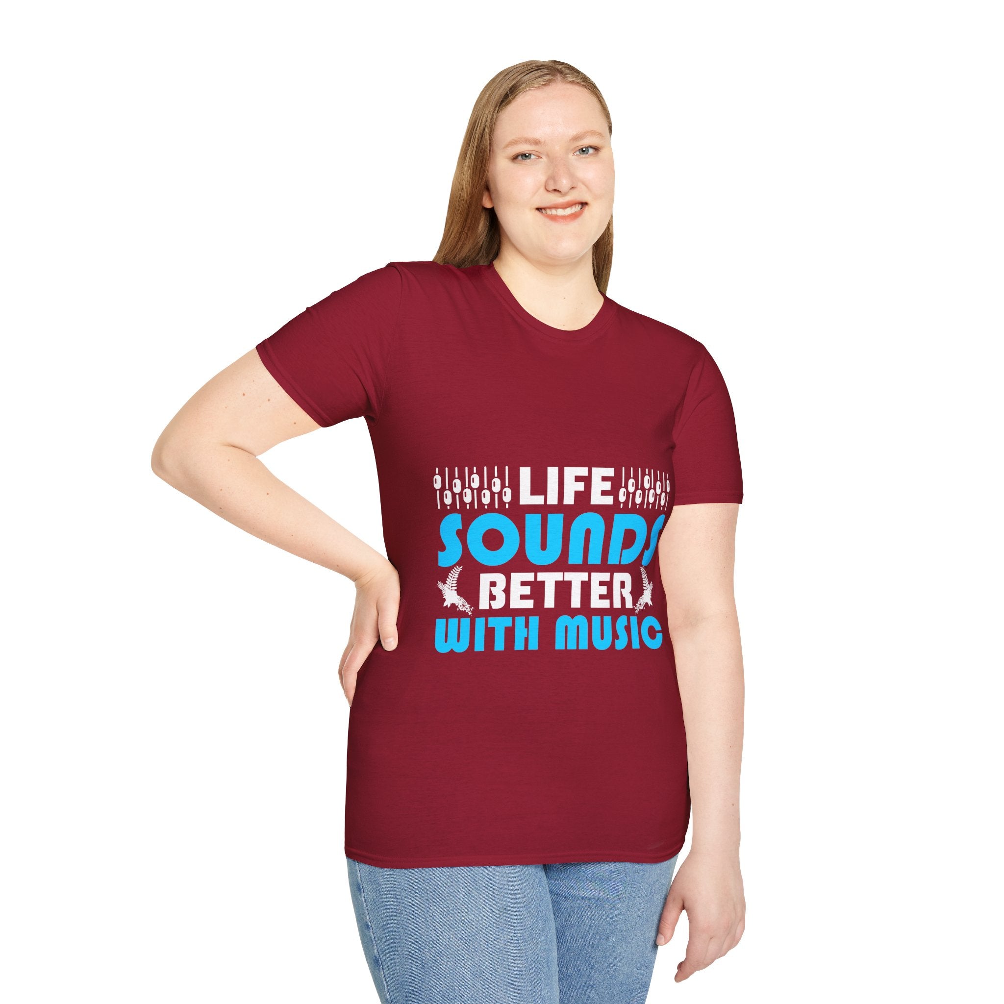 "Life Sounds Better With Music"Unisex Soft style T-Shirt