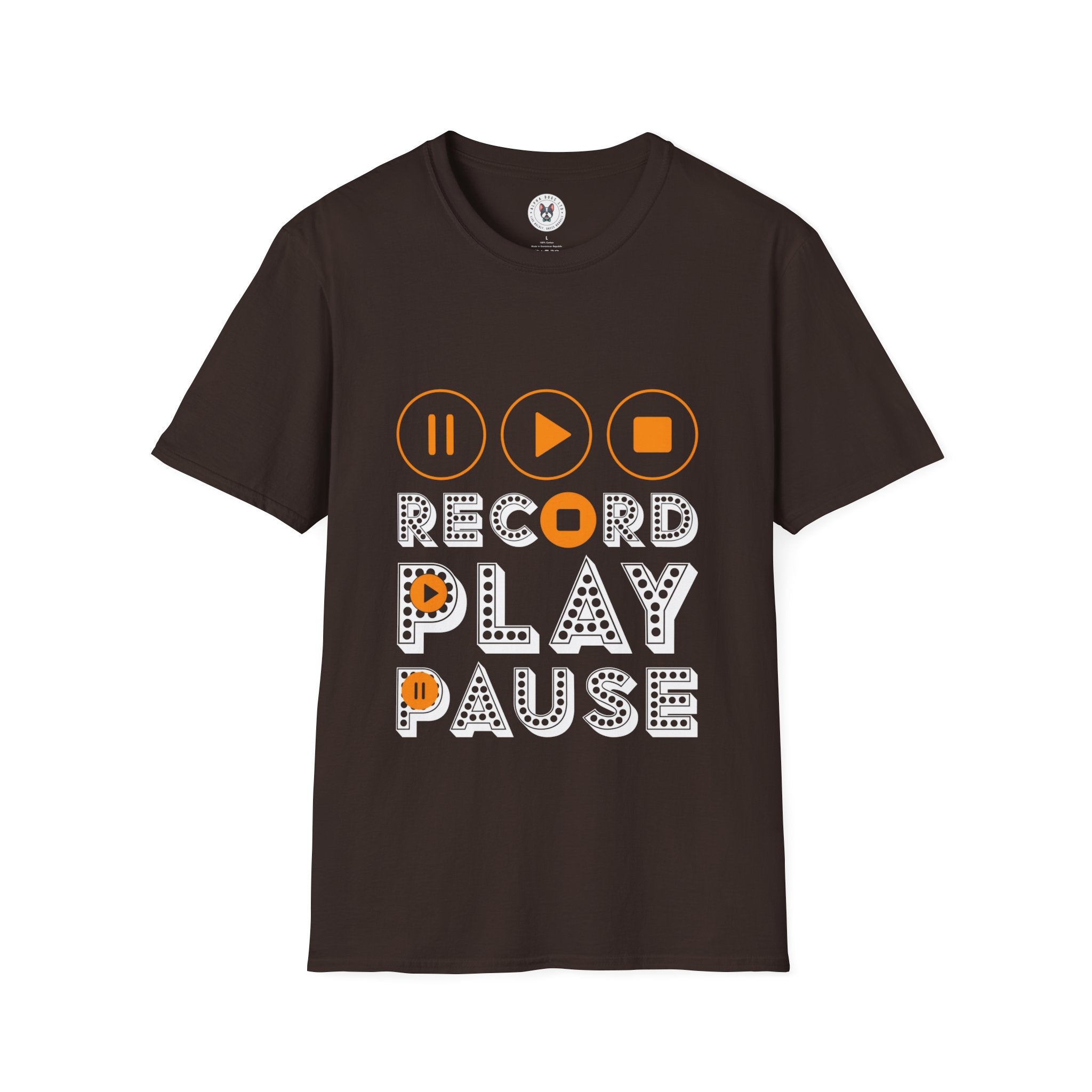 "Record Play Pause" Unisex Soft style T-Shirt