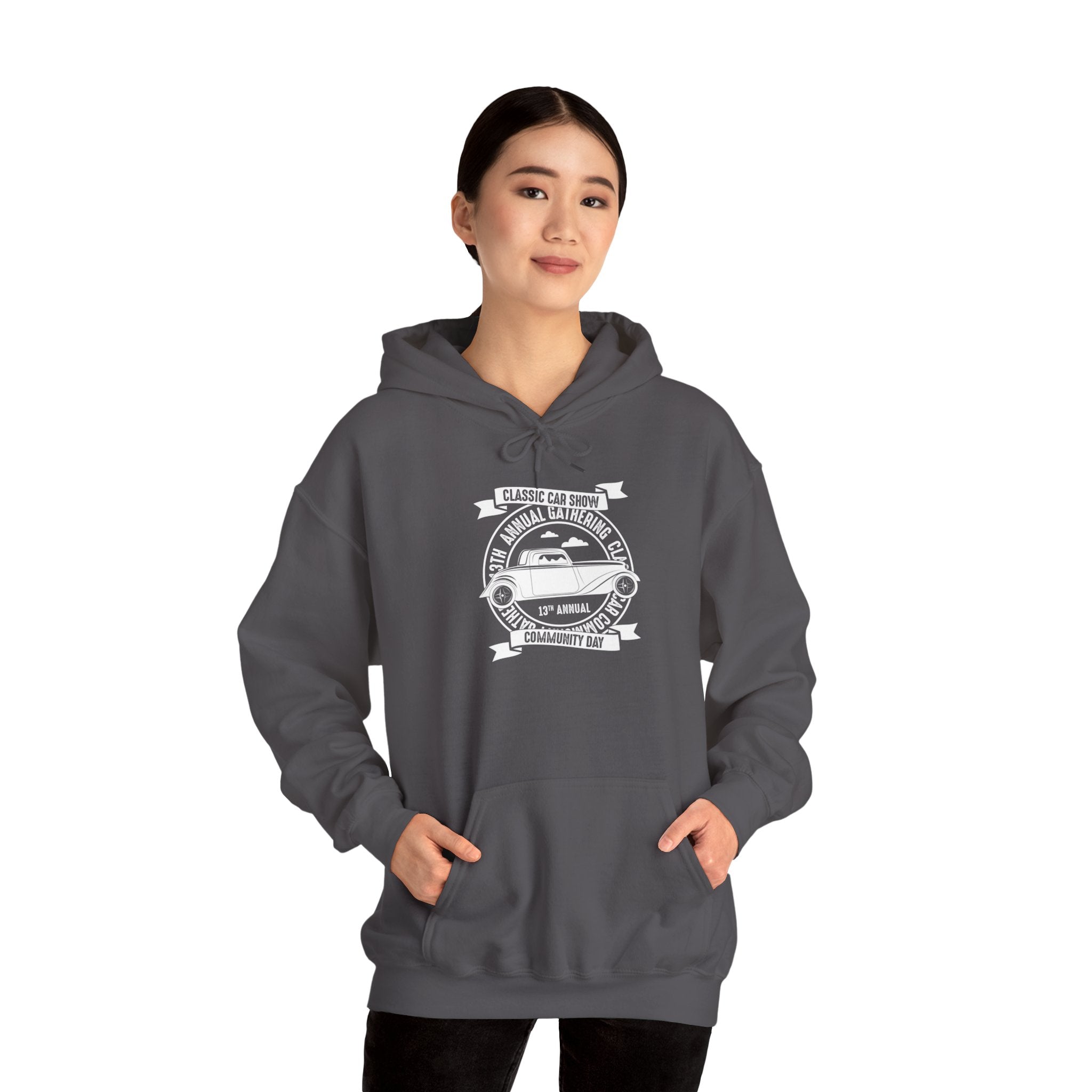 "CLASSIC CAR SHOW COMMUNITY DAY" Unisex Heavy Blend™ Hooded Sweatshirt