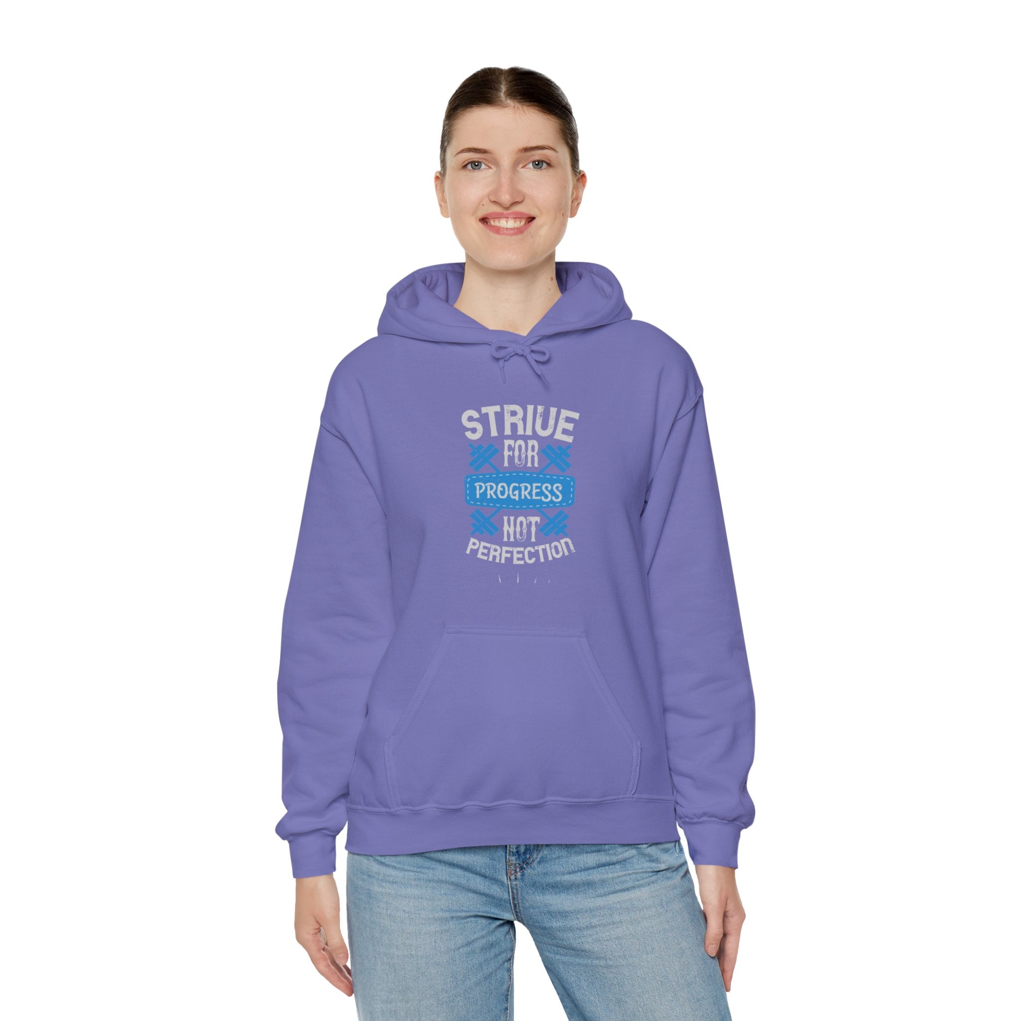 "Strive For Progress Not Perfection" Unisex Heavy Blend™ Hooded Sweatshirt