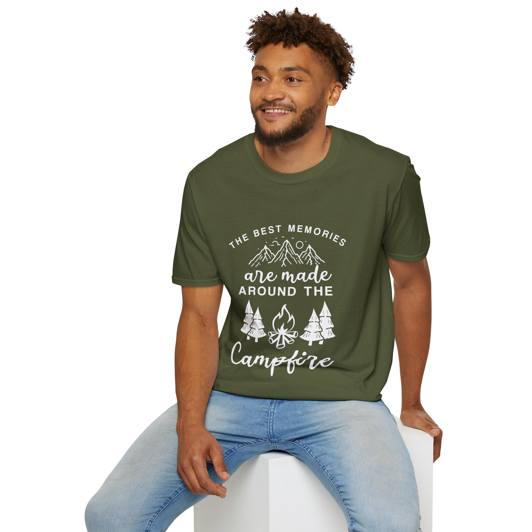 "Best Memories Are Made Around Campfire" Unisex Soft Style T-Shirt