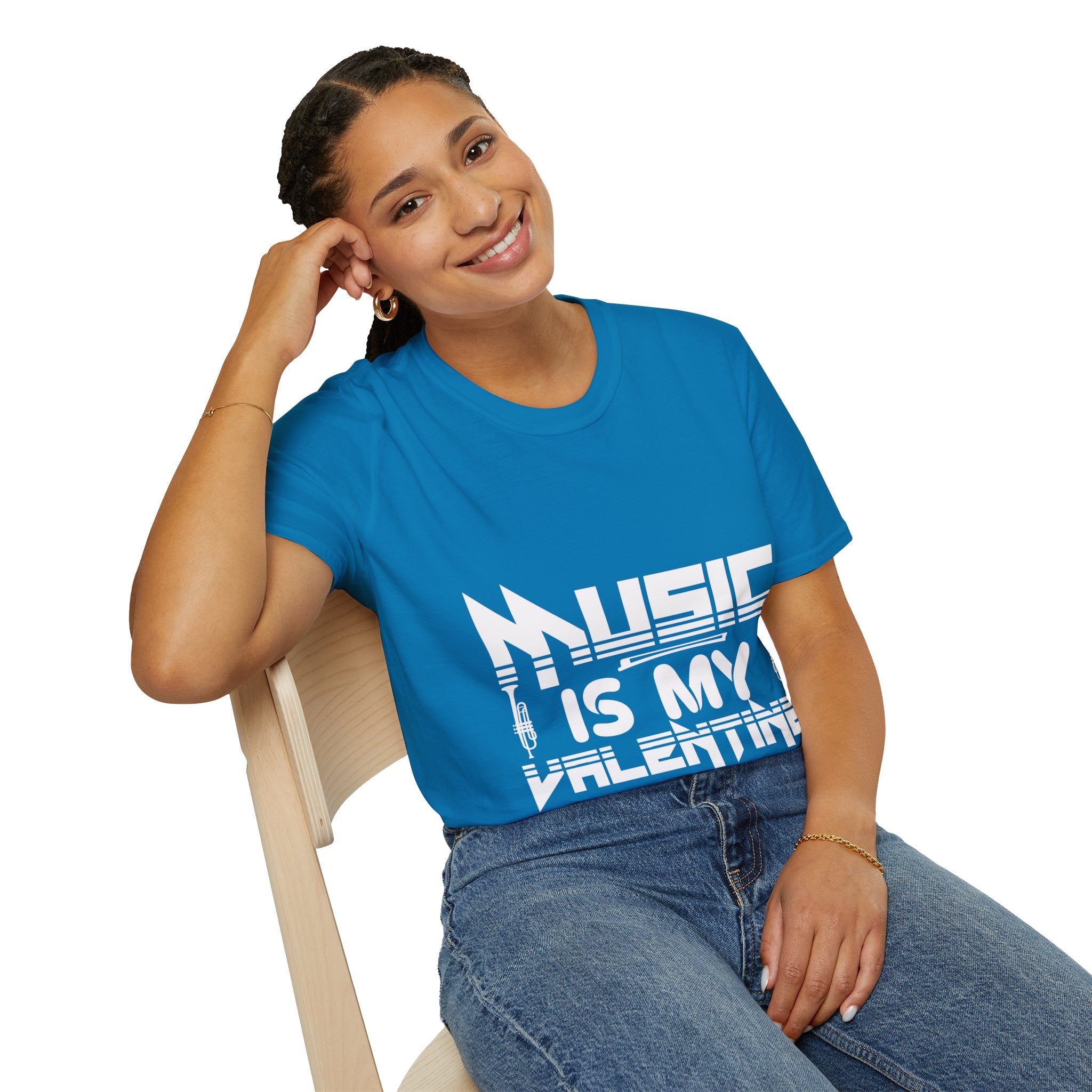 "Music Is My Valentine" Unisex Soft style T-Shirt