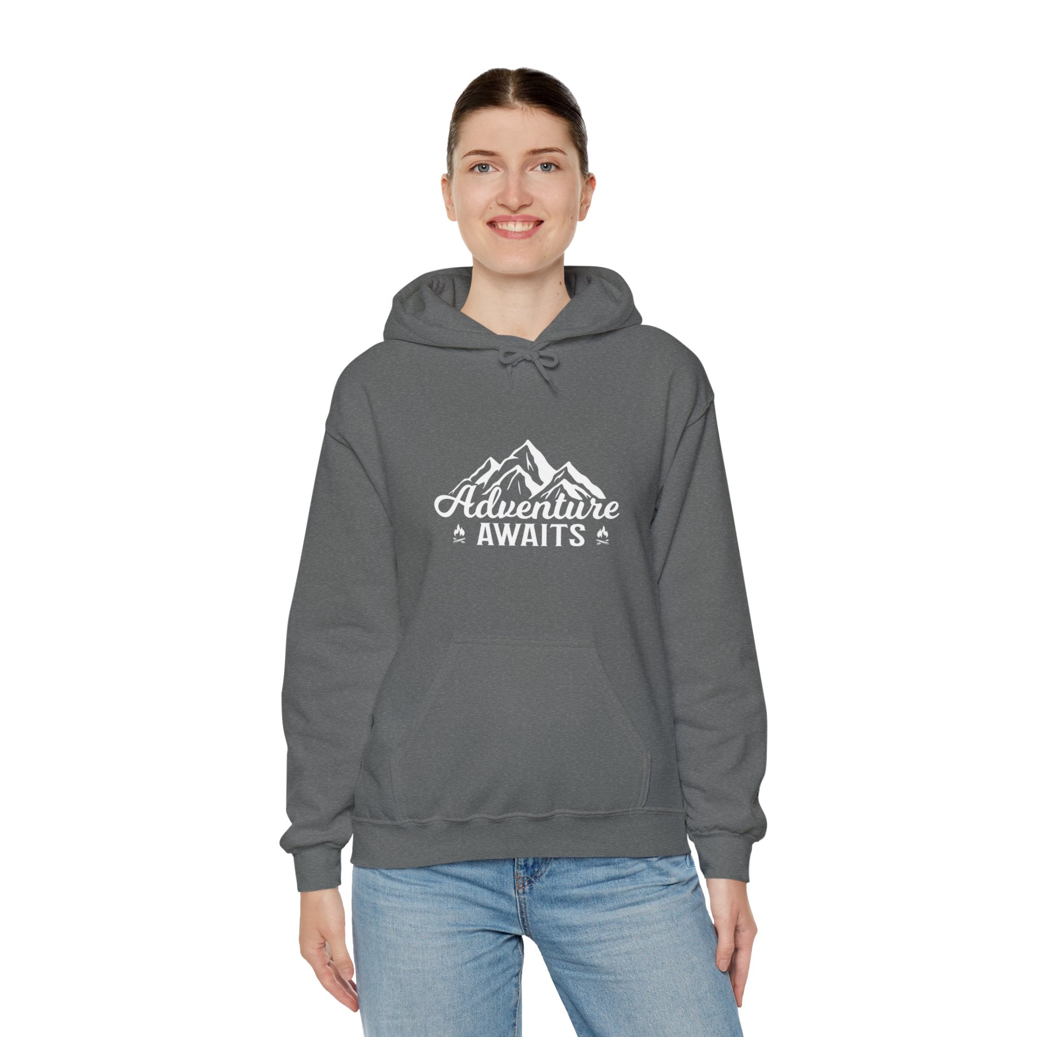 "Adventure Awaits" Unisex Heavy Blend™ Hooded Sweatshirt