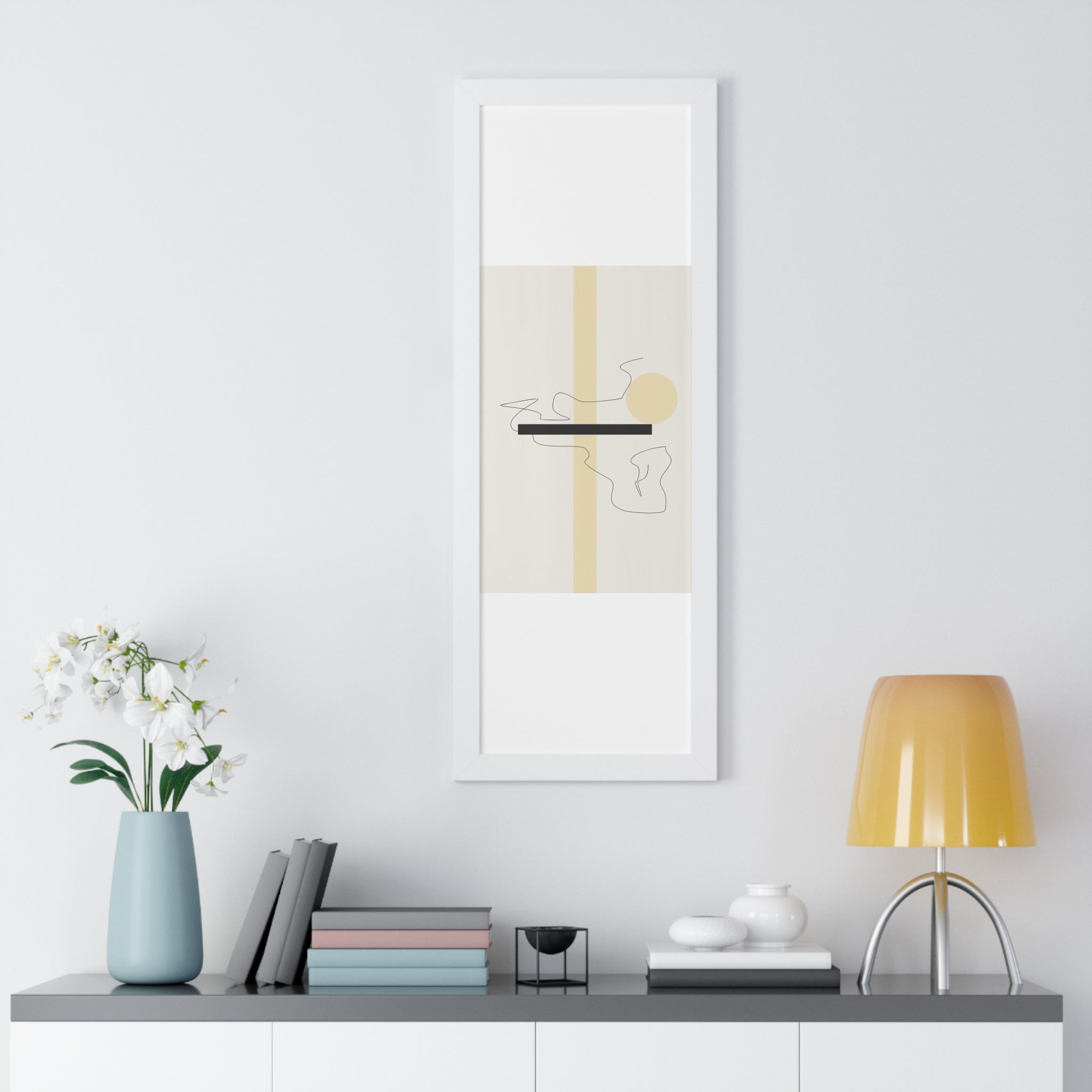 "ABSTRACT NEUTRAL" Framed Vertical Poster