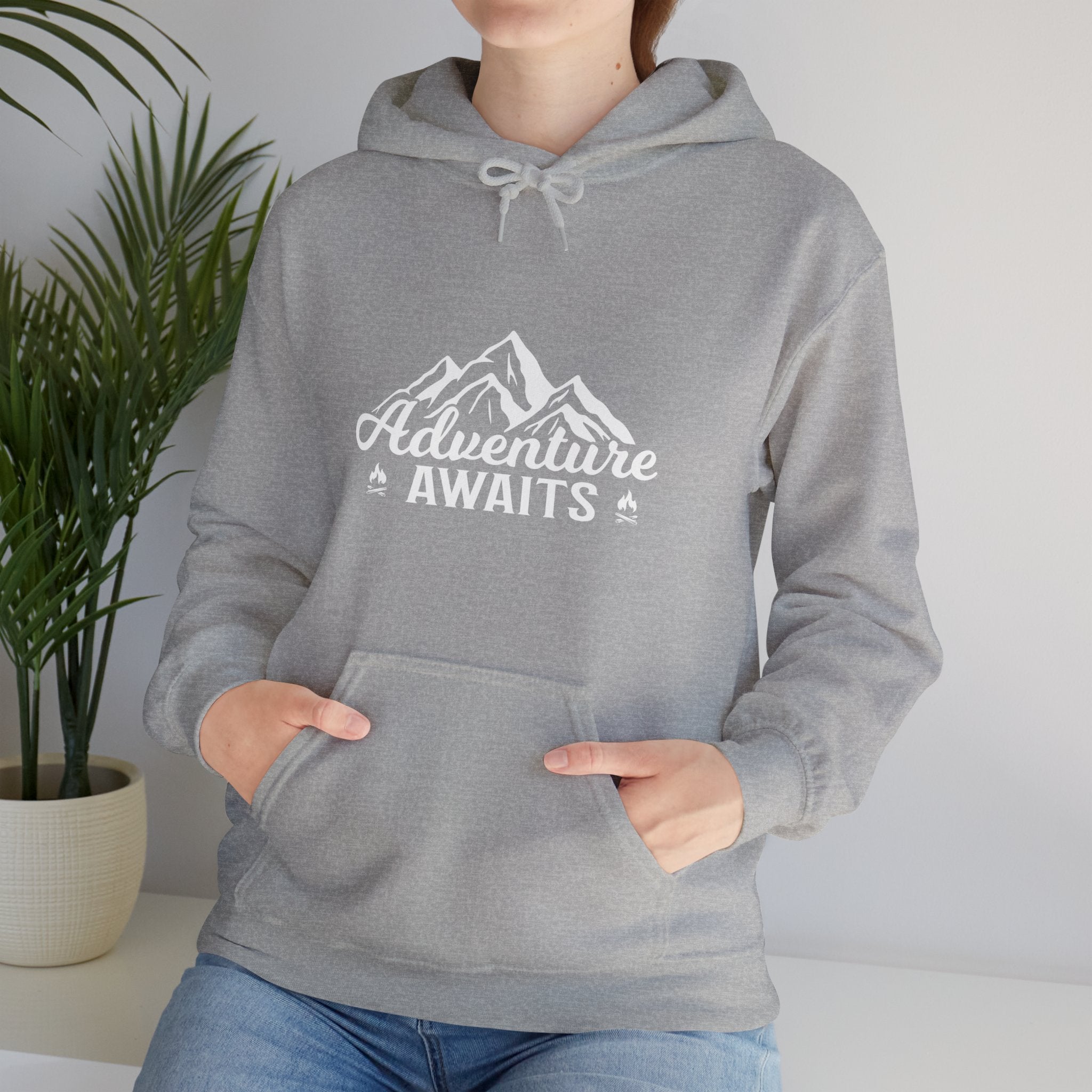 "Adventure Awaits" Unisex Heavy Blend™ Hooded Sweatshirt