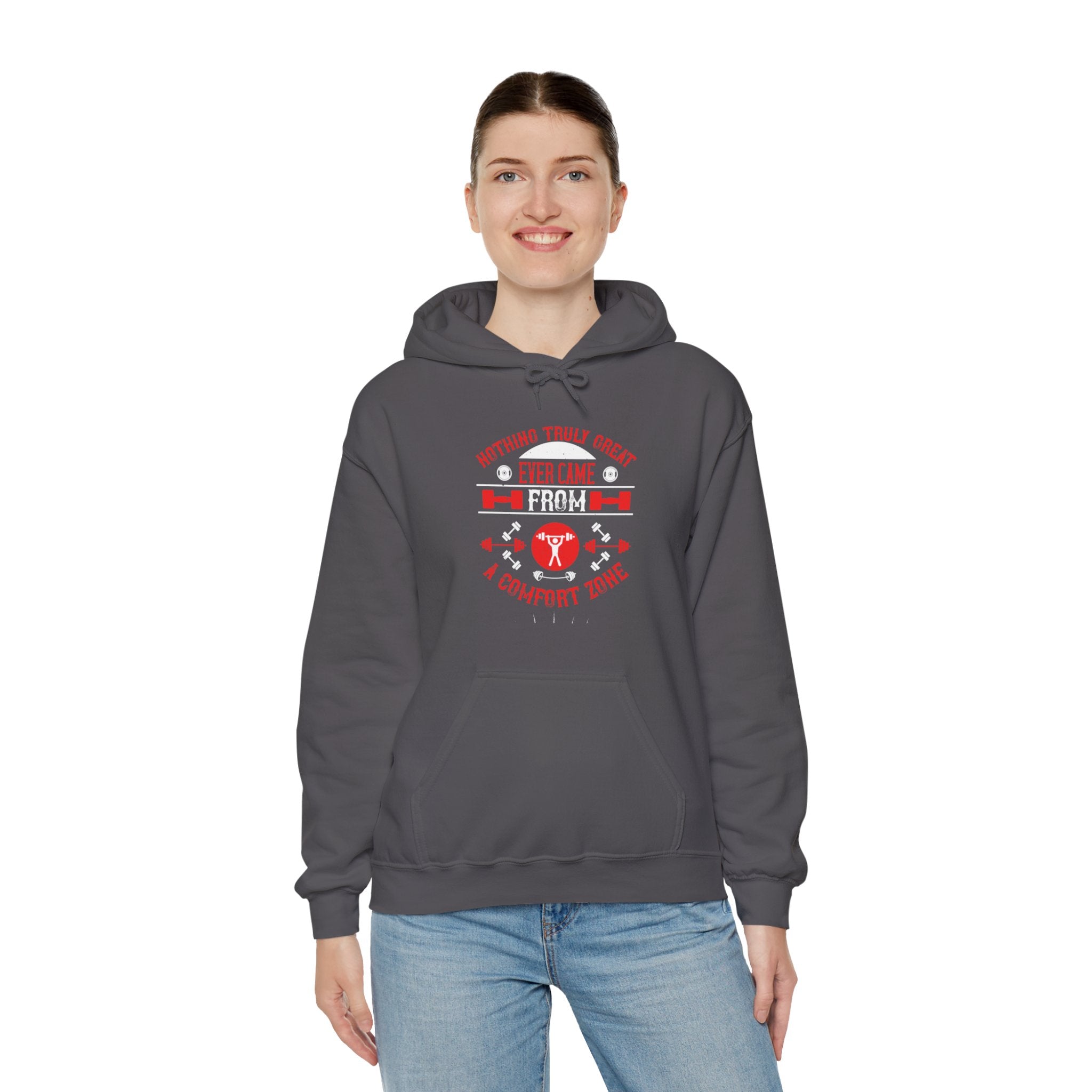 "Nothing Truly Great Ever Came From A Comfort Zone" Unisex Heavy Blend™ Hooded Sweatshirt