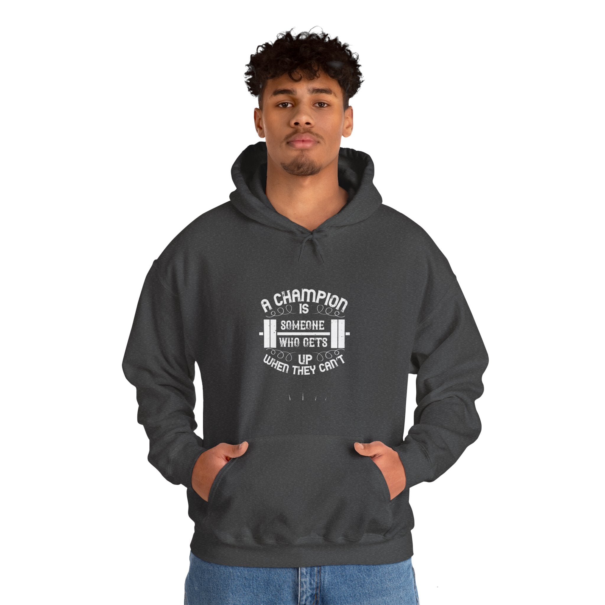 "A Champion Is Someone Who Gets Up When They Can't" Unisex Heavy Blend™ Hooded Sweatshirt