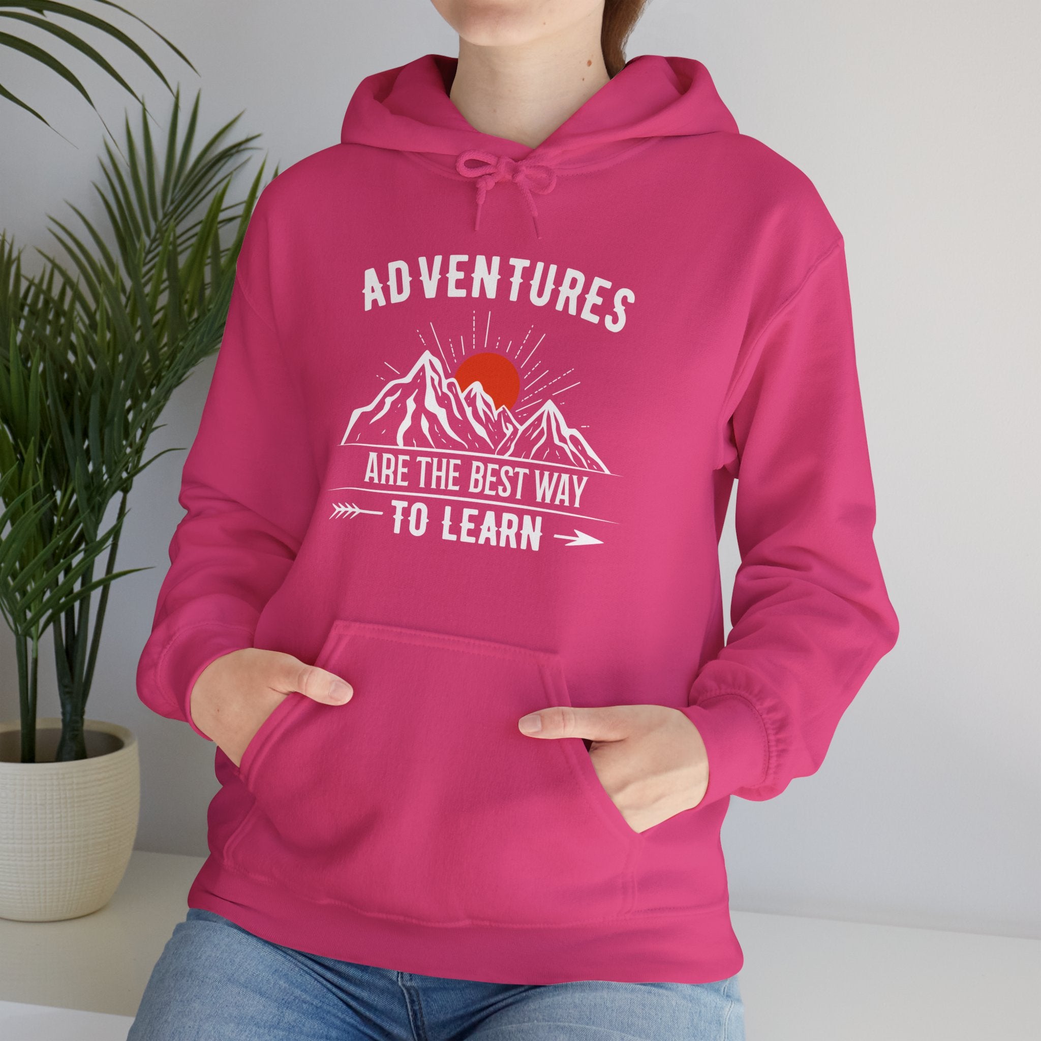 "Adventures Are The Best Way To Learn" Unisex Heavy Blend™ Hooded Sweatshirt