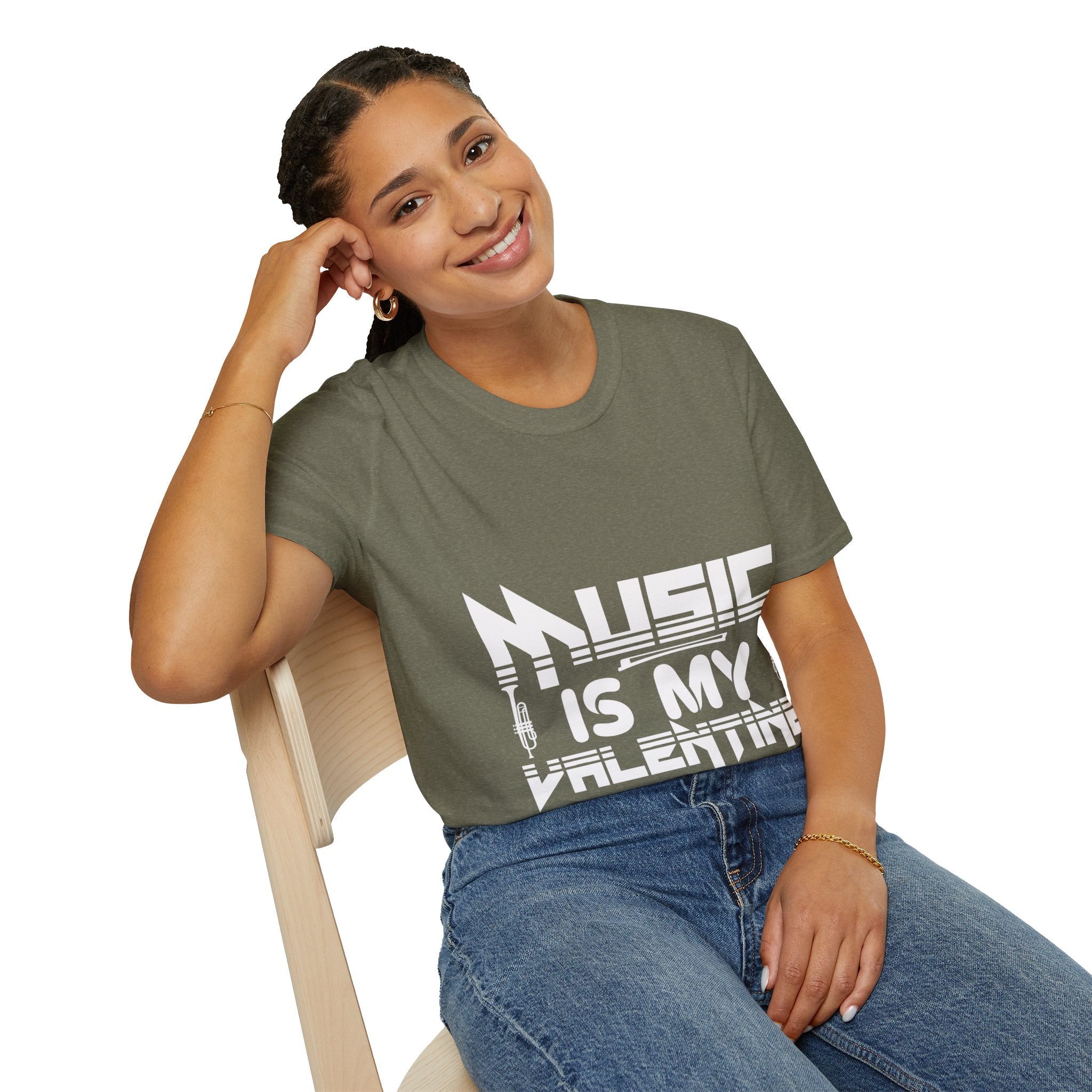 "Music Is My Valentine" Unisex Soft style T-Shirt