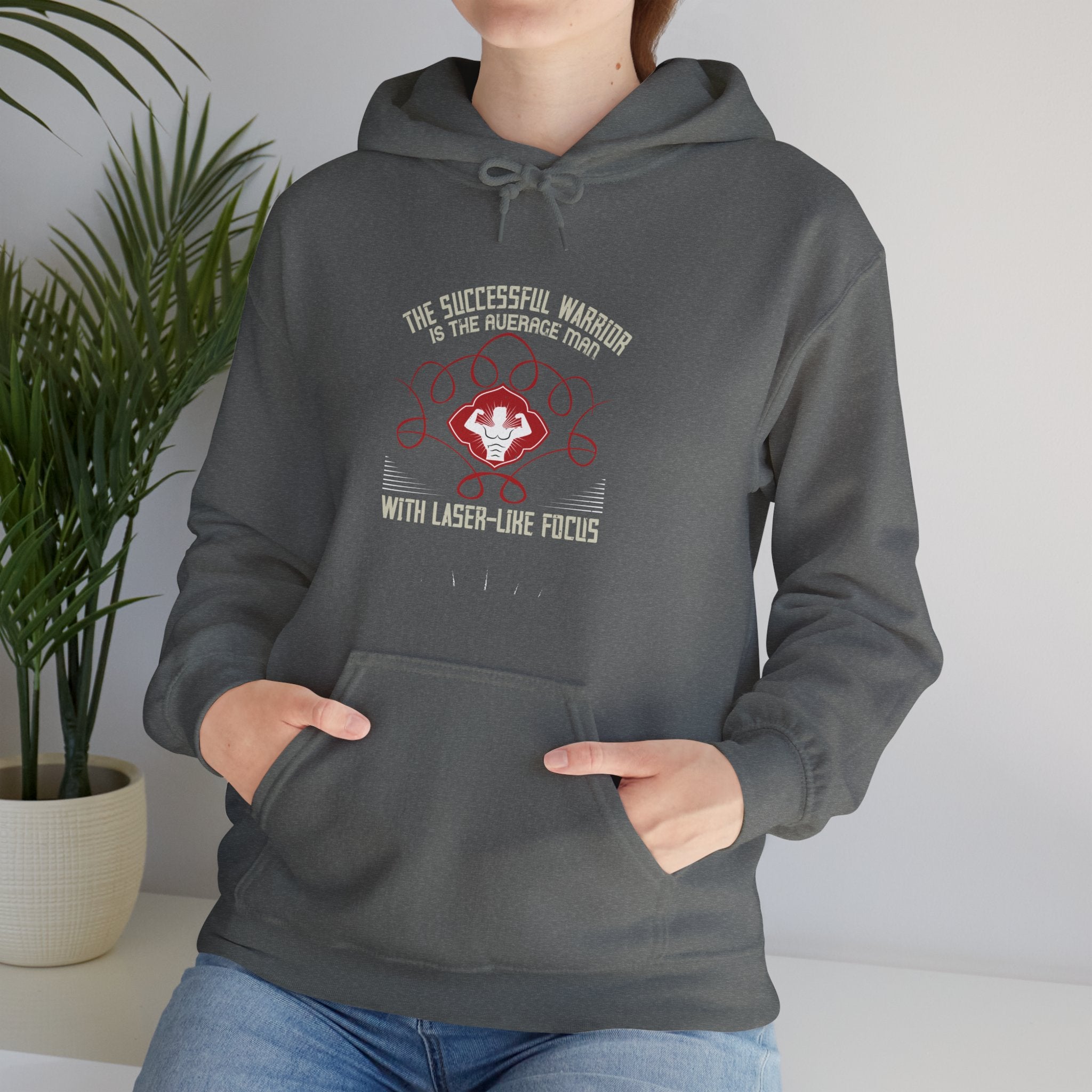 "The successful warrior is the average man, with laser-like focus" Unisex Heavy Blend™ Hooded Sweatshirt