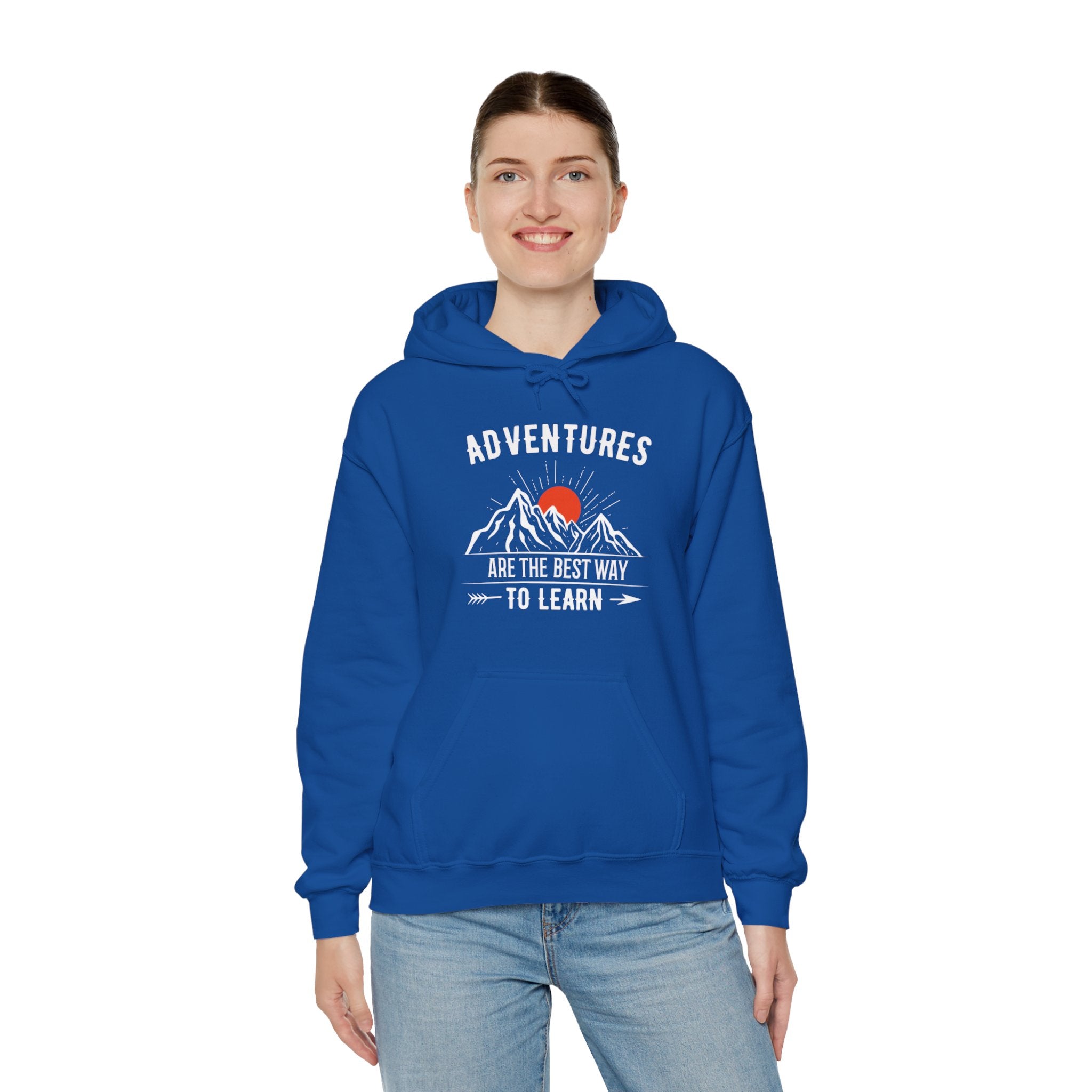 "Adventures Are The Best Way To Learn" Unisex Heavy Blend™ Hooded Sweatshirt