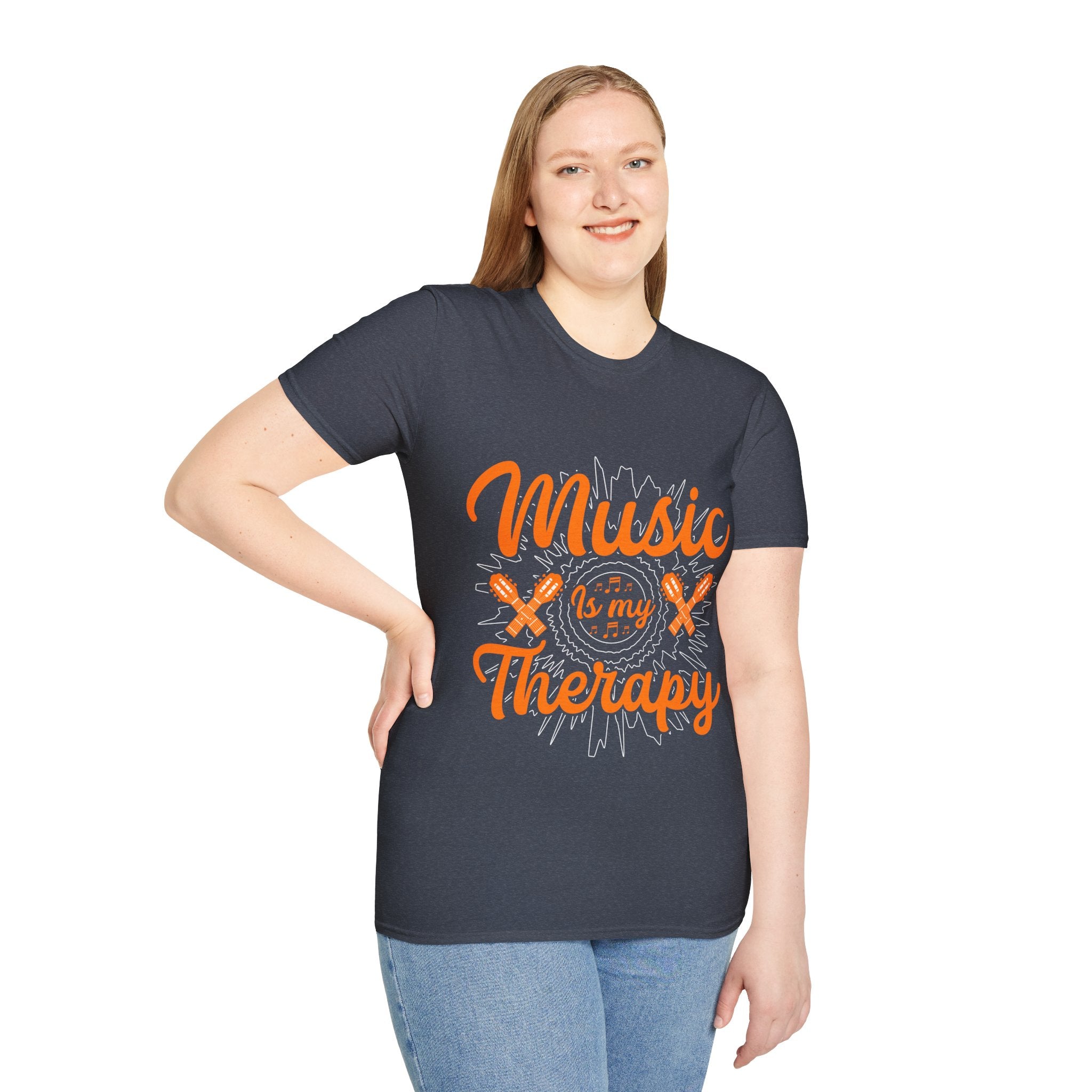 "Music Is My Therapy"Unisex Soft style T-Shirt